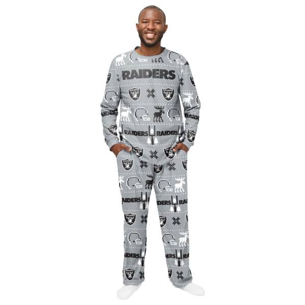 Las Vegas Raiders NFL Holiday Pajamas Set (2-Piece)
