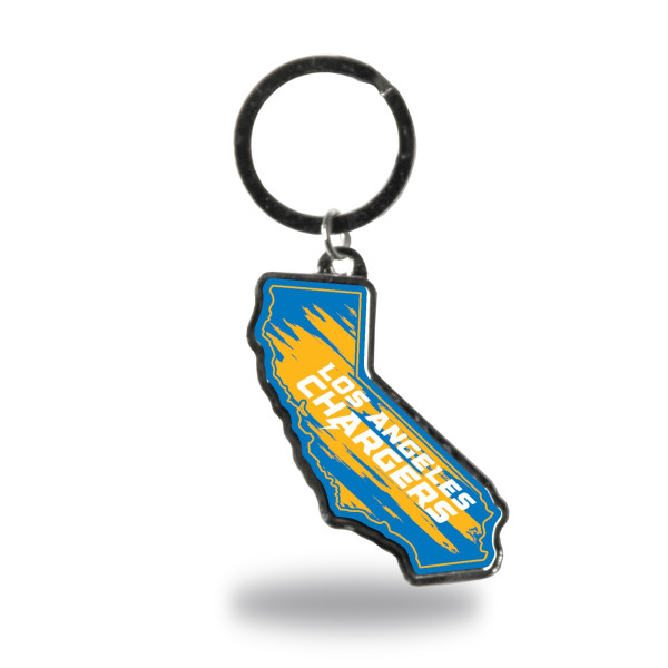Los Angeles Chargers State Shaped NFL Key Ring