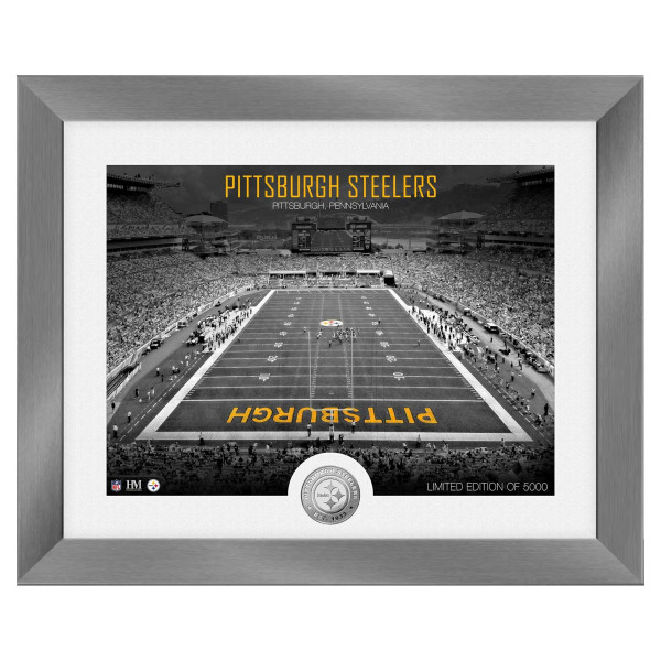 Pittsburgh Steelers Art Deco Stadium Silver Coin Framed NFL Photo