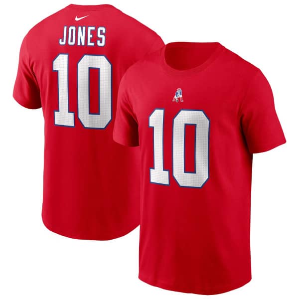 Mac Jones #10 New England Patriots Nike Player NFL T-Shirt Rot