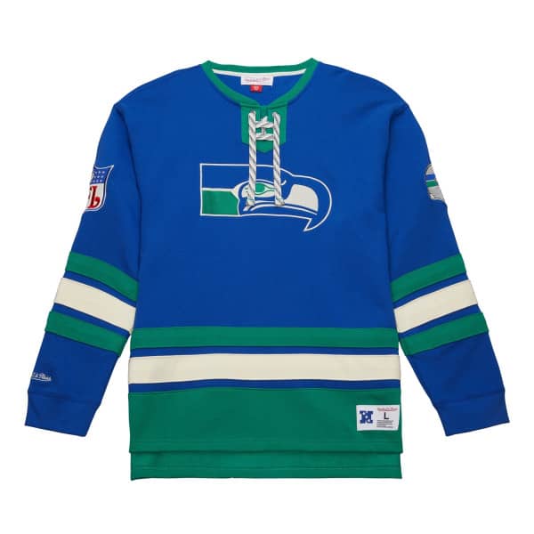 Seattle Seahawks Mitchell & Ness Heritage NFL Lace-Up Jersey Crew