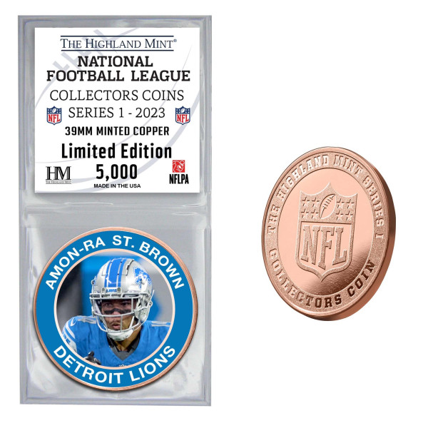 NFL Collectors Coins Series 1 Amon-Ra St. Brown Detroit Lions Commemorative Coin