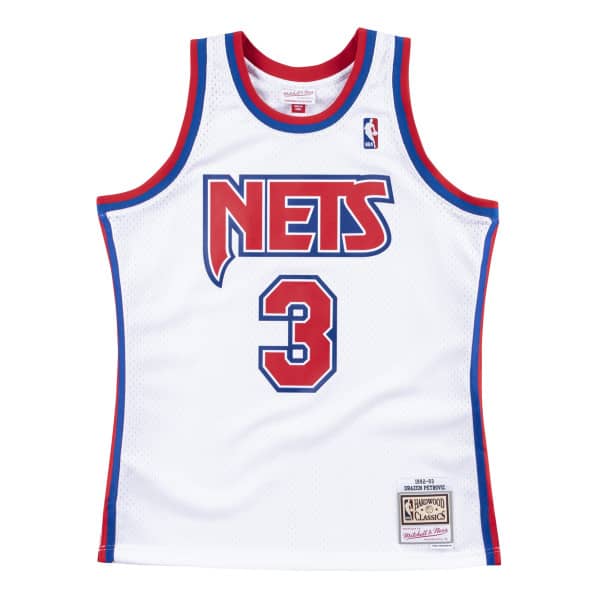 Dražen Petrović #3 New Jersey Nets 1992-93 Swingman NBA Jersey White