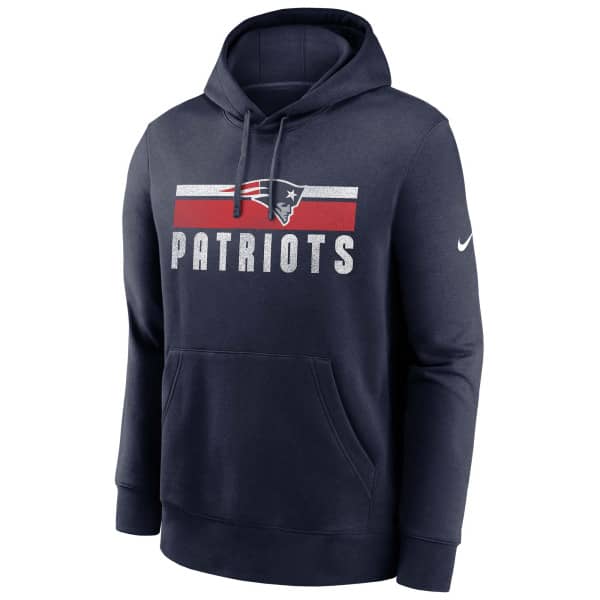 New England Patriots Team Stripes Nike Club NFL Hoodie Navy