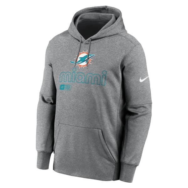 Miami Dolphins Peformance Nike Therma-FIT NFL Hoodie Grey