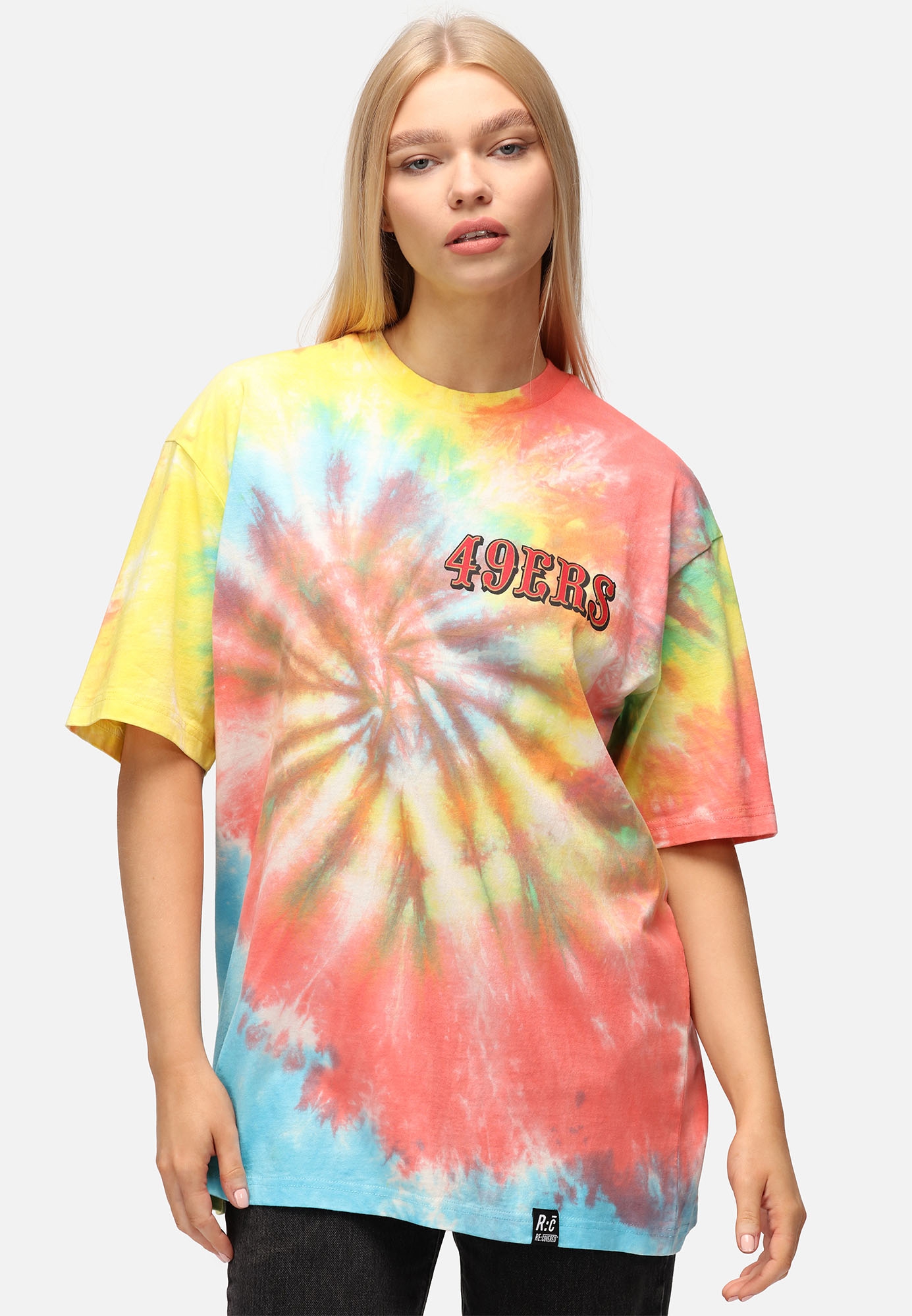 San Francisco 49ers Rainbow Tie-Dye Recovered Relaxed NFL T-Shirt