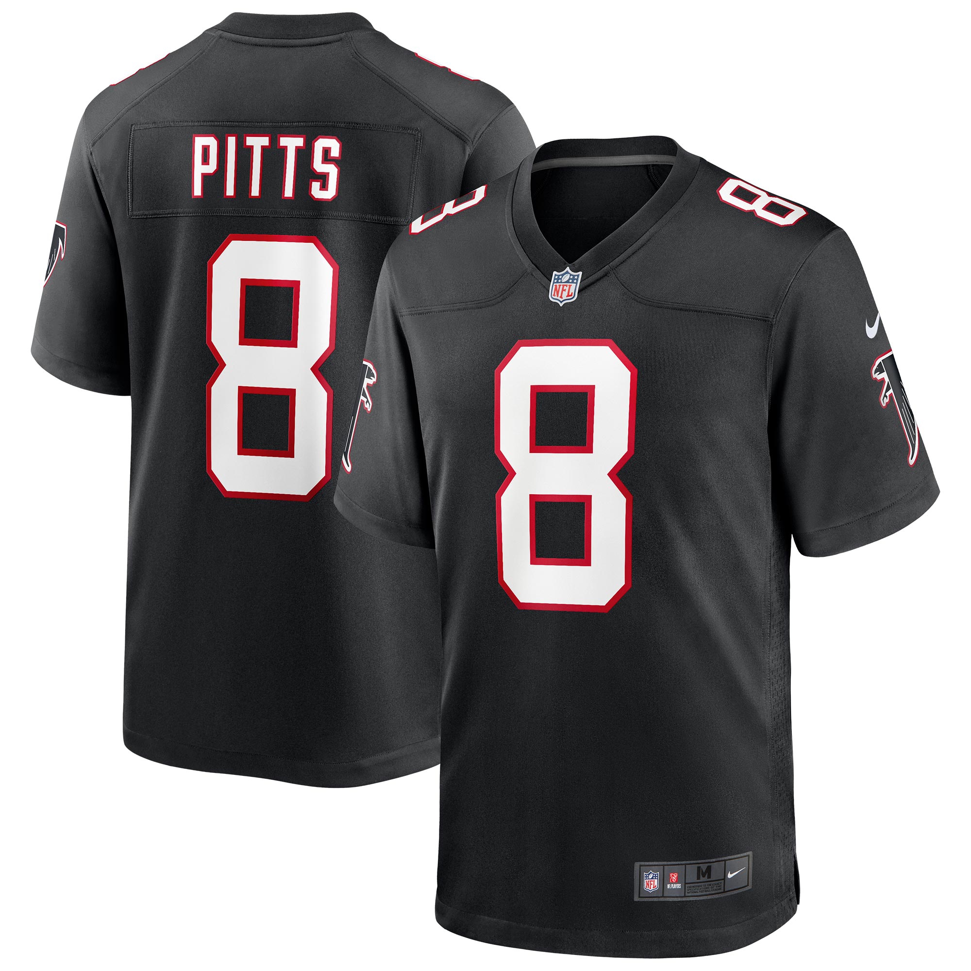 Kyle Pitts #8 Atlanta Falcons Game NFL Trikot Alternate Throwback Schwarz