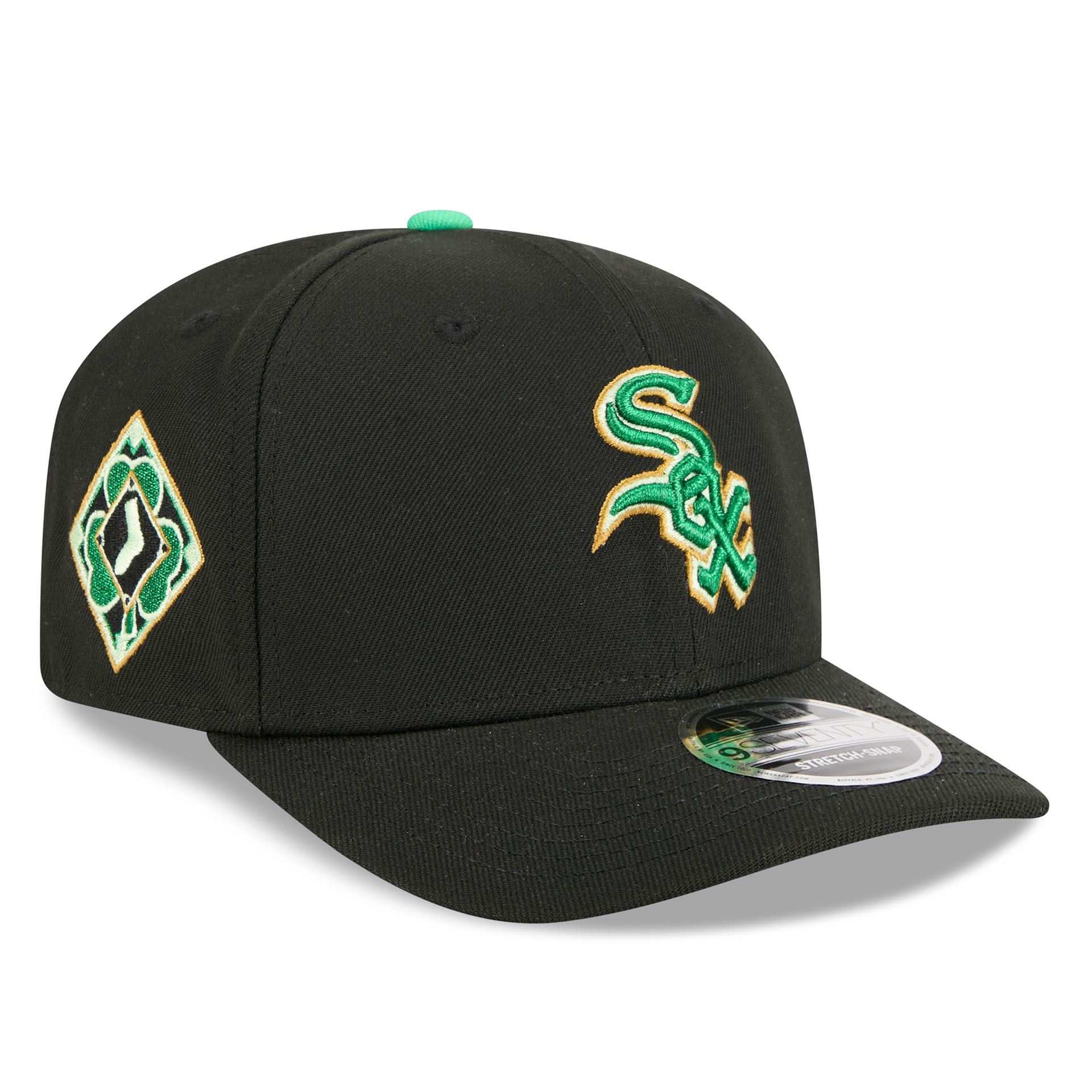 Chicago White Sox 2026 St. Patrick's Day 9SEVENTY Stretch-Snap MLB Cap Schwarz