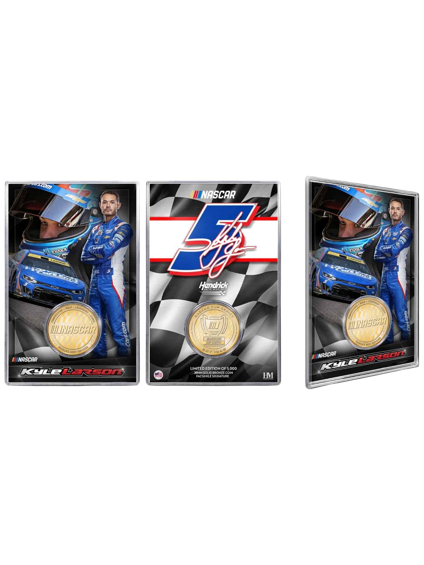 Kyle Larson Hendrick Motorsports Acrylic Bronze NASCAR Coin Card