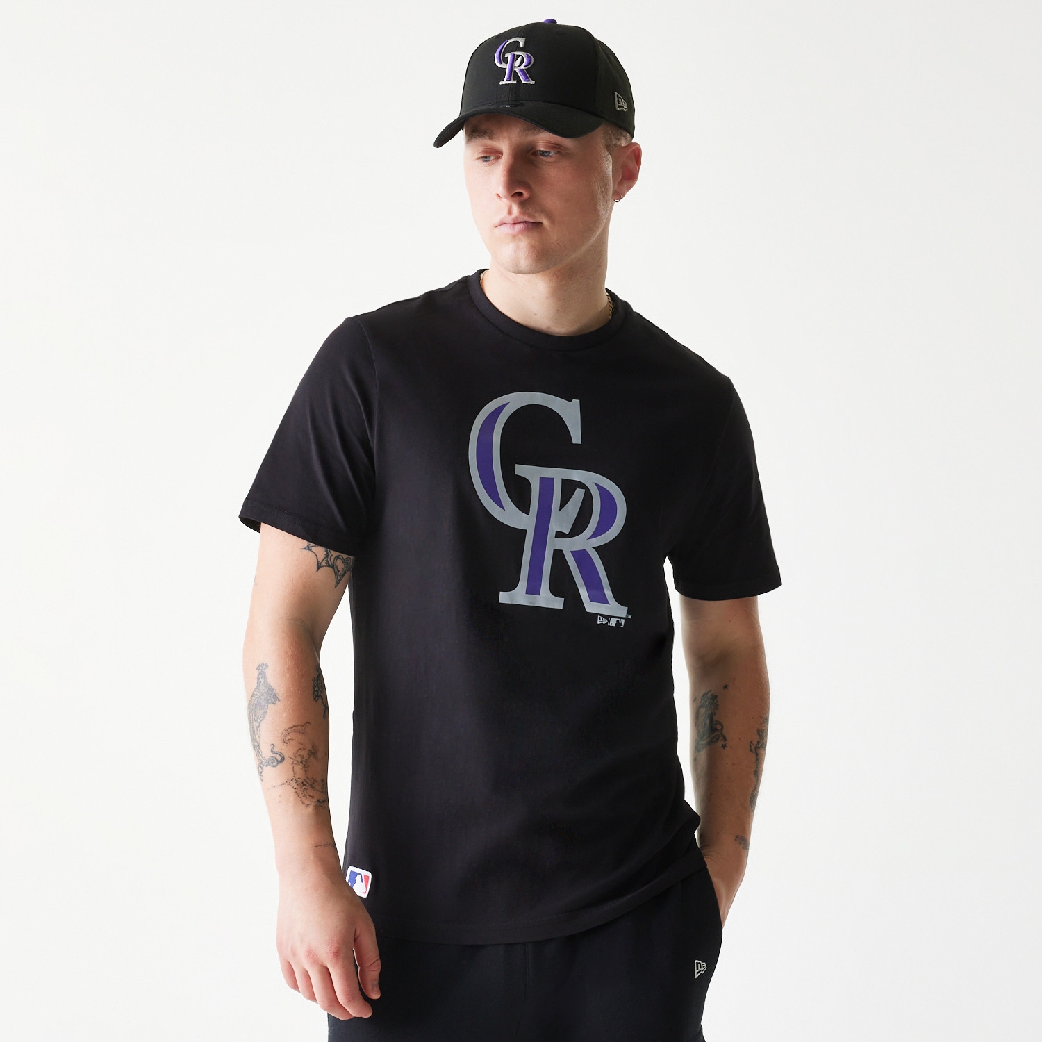 Colorado Rockies Team Logo New Era MLB T-Shirt Black