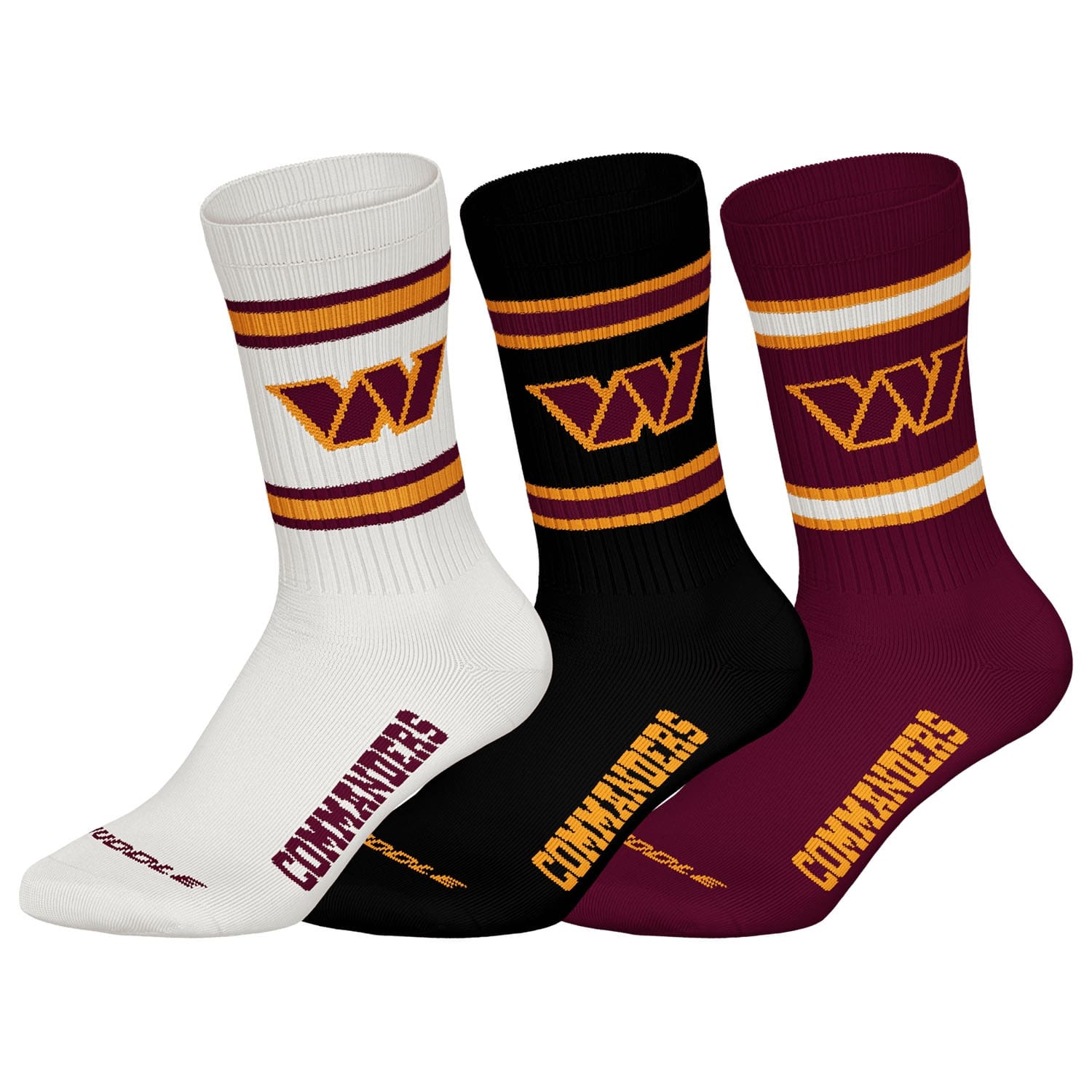 Washington Commanders Team Set NFL Crew Socken (3er-Pack)