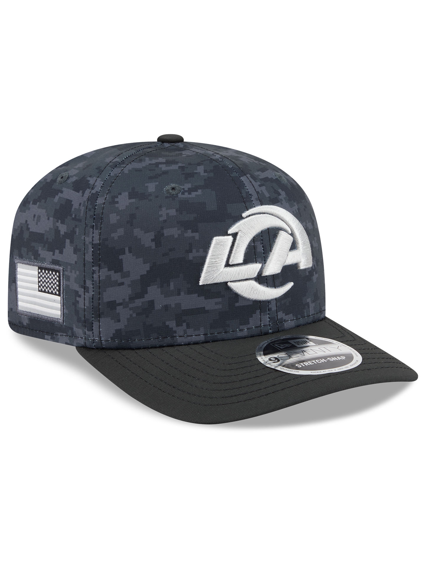 Los Angeles Rams 2026 NFL Salute to Service 9SEVENTY Stretch-Snap Cap Black