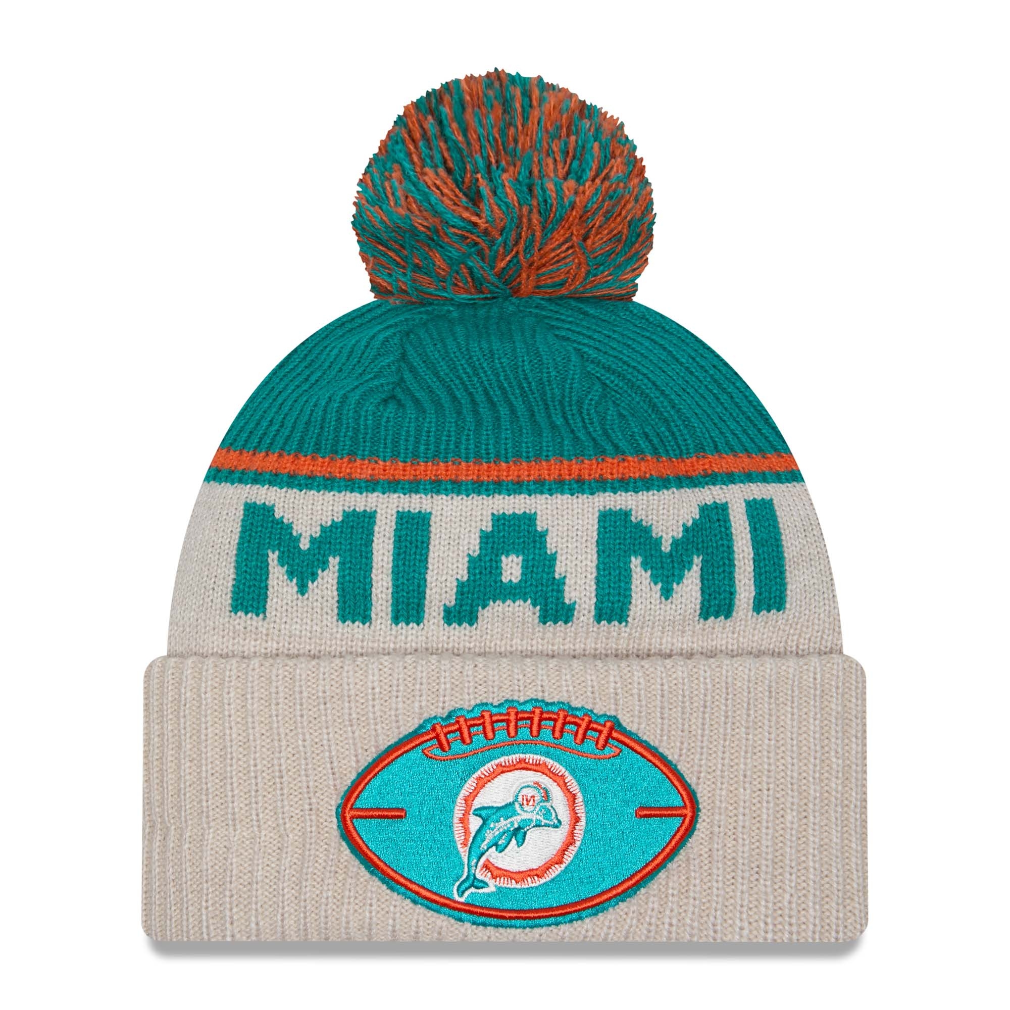 Miami Dolphins Historic 2024 NFL Sideline New Era Sport Knit Wintermütze