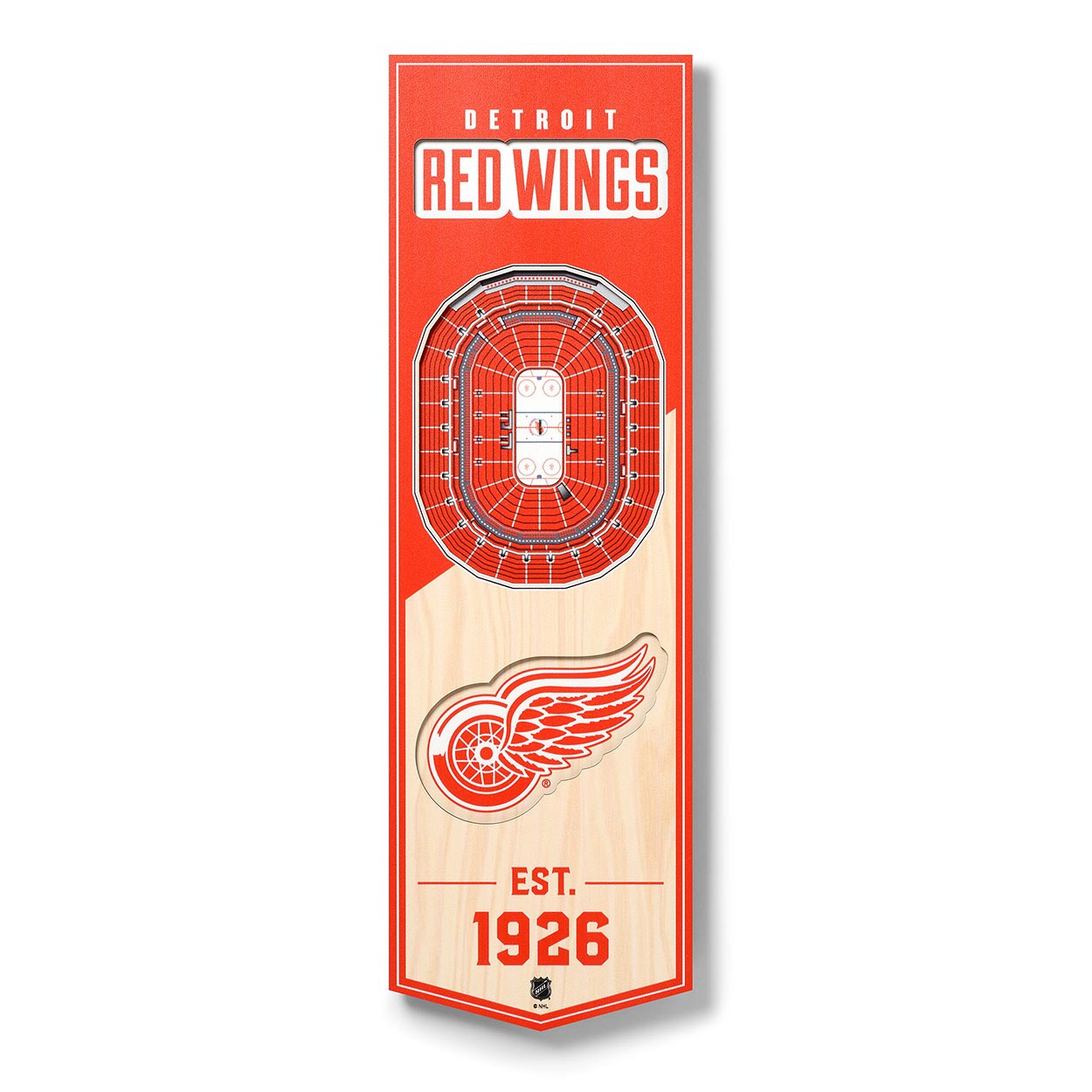 Detroit Red Wings 3D Stadium NHL Banner Bild