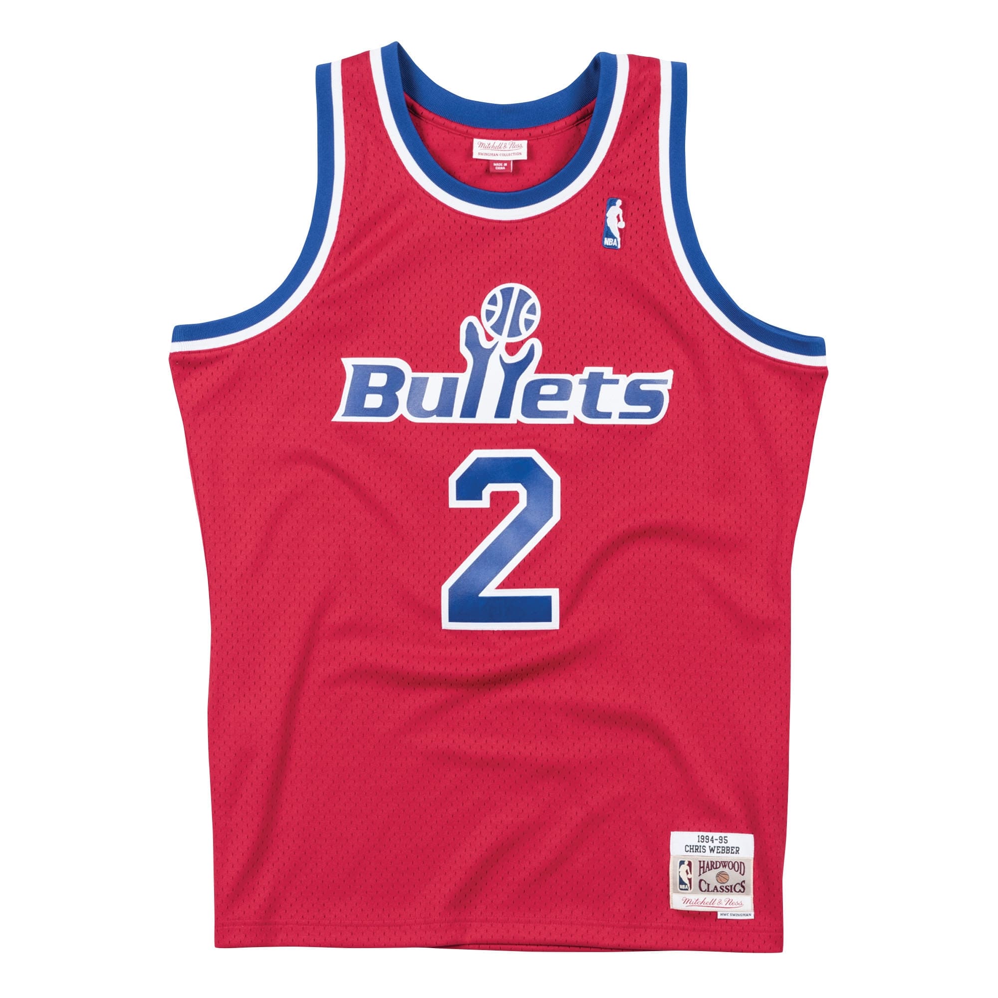 Chris Webber #2 Washington Bullets 1994-95 Swingman NBA Trikot Rot