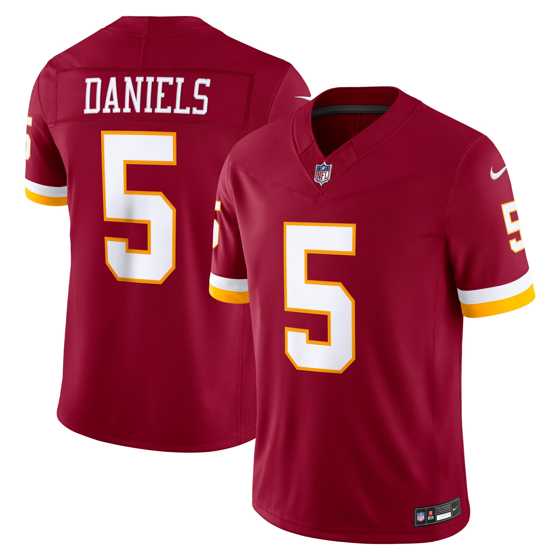Jayden Daniels #5 Washington Commanders 2026 Stitched Limited NFL Trikot Burgunder