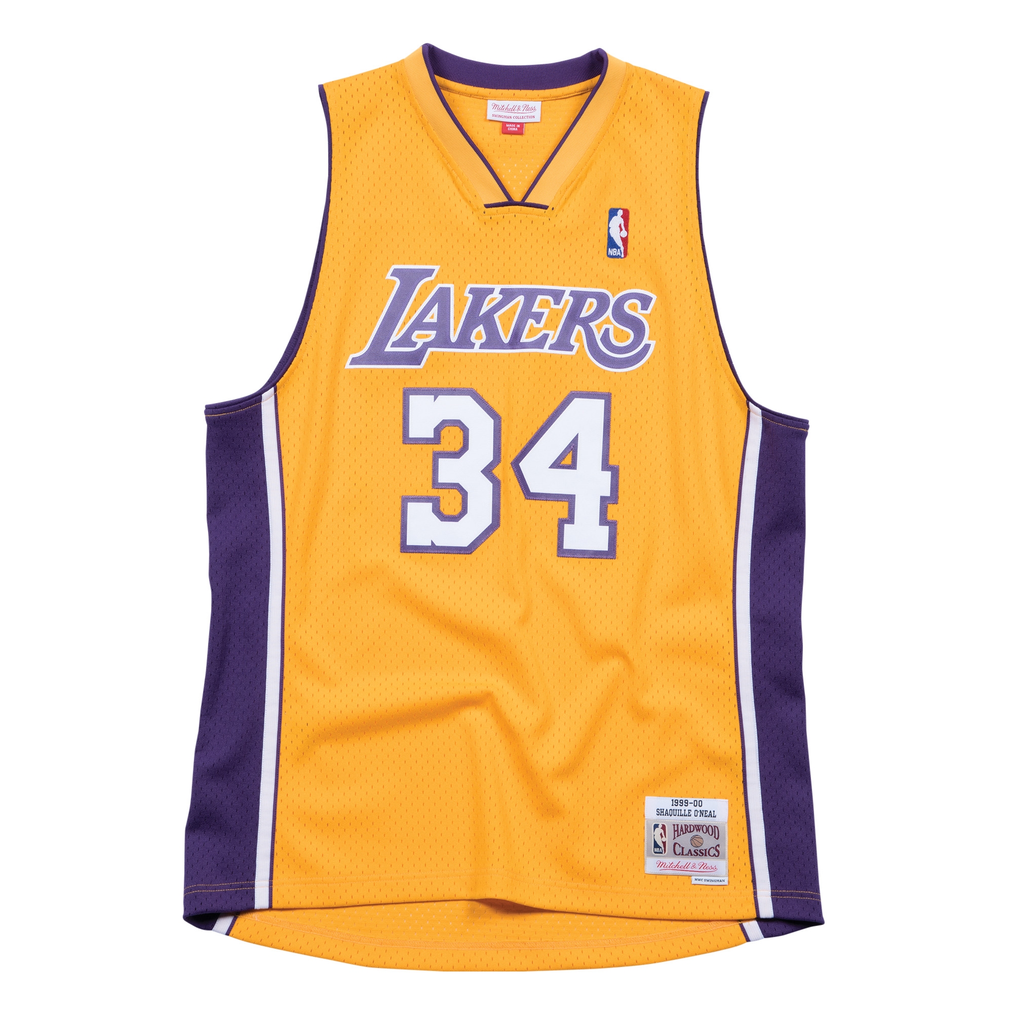 Shaq O'Neal #34 Los Angeles Lakers 1999-00 Mitchell & Ness Swingman NBA Trikot Gelb