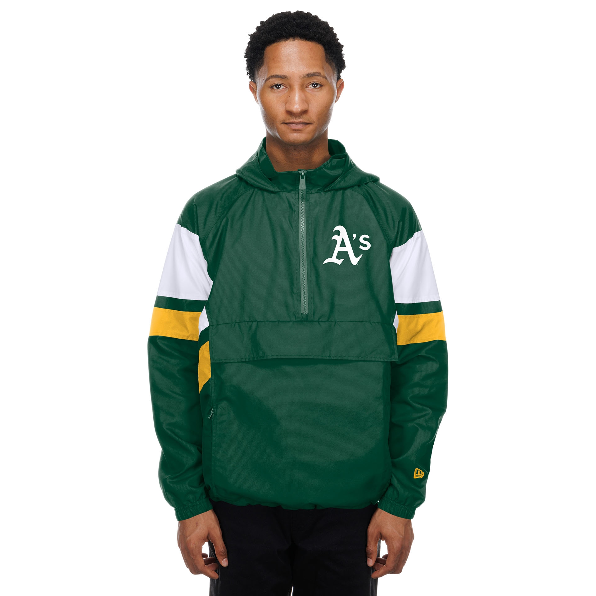 Athletics MLB Quarter Zip Windbreaker Jacke Grün