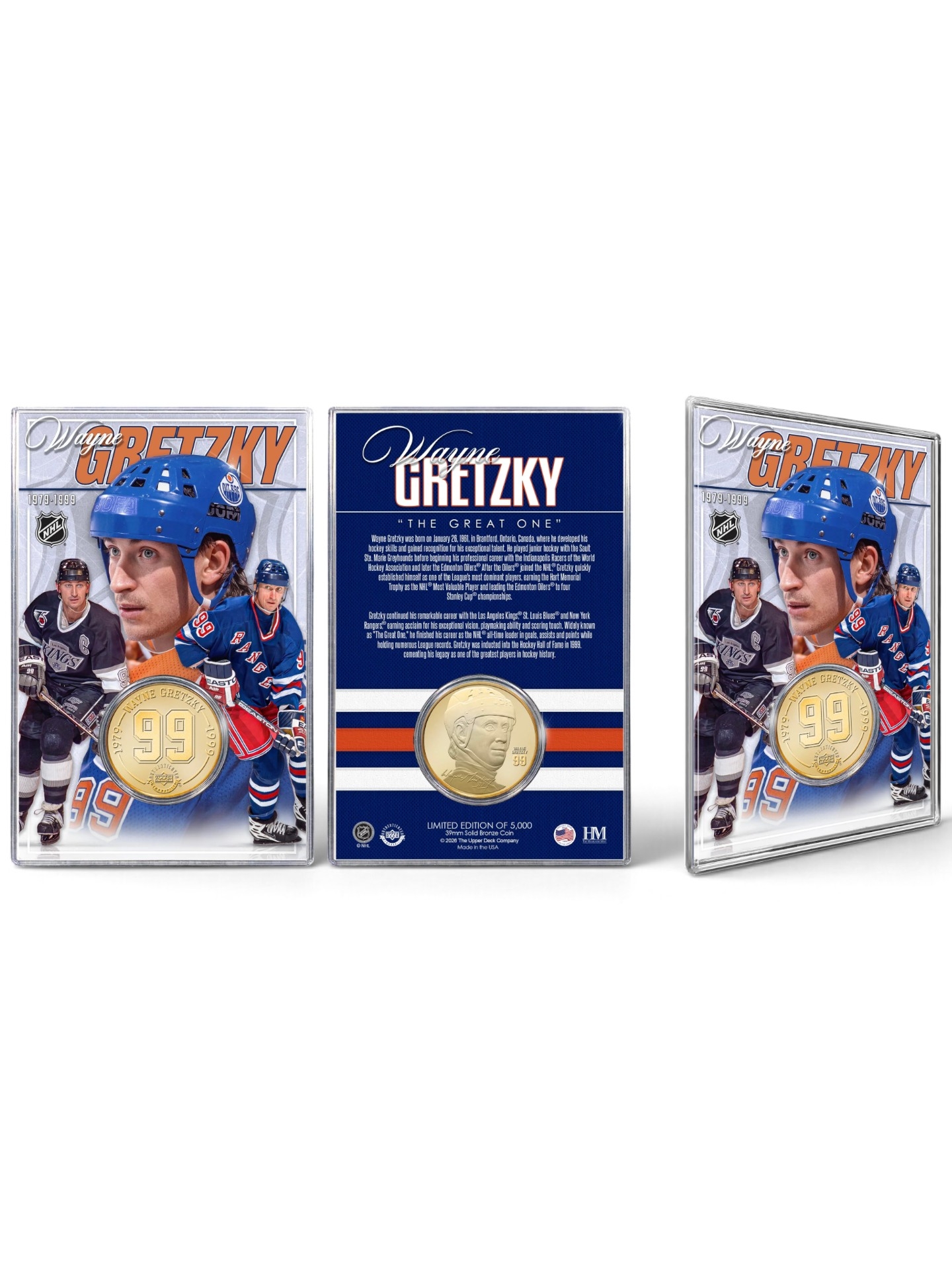 Wayne Gretzky 1979-1999 NHL Acrylic Bronze Coin Card