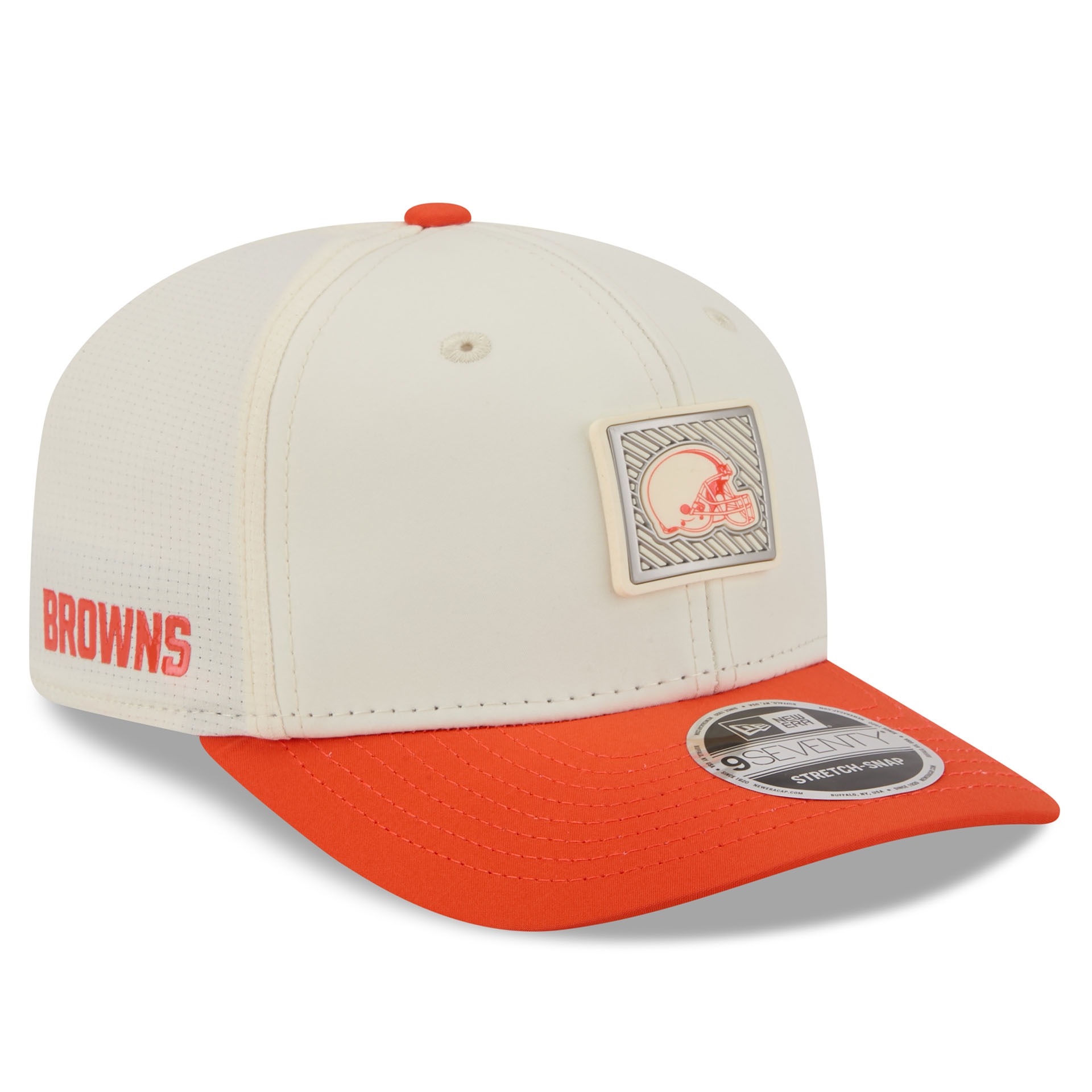 Cleveland Browns 2026 NFL Training Camp 9SEVENTY Stretch-Snap Cap Cream/Orange