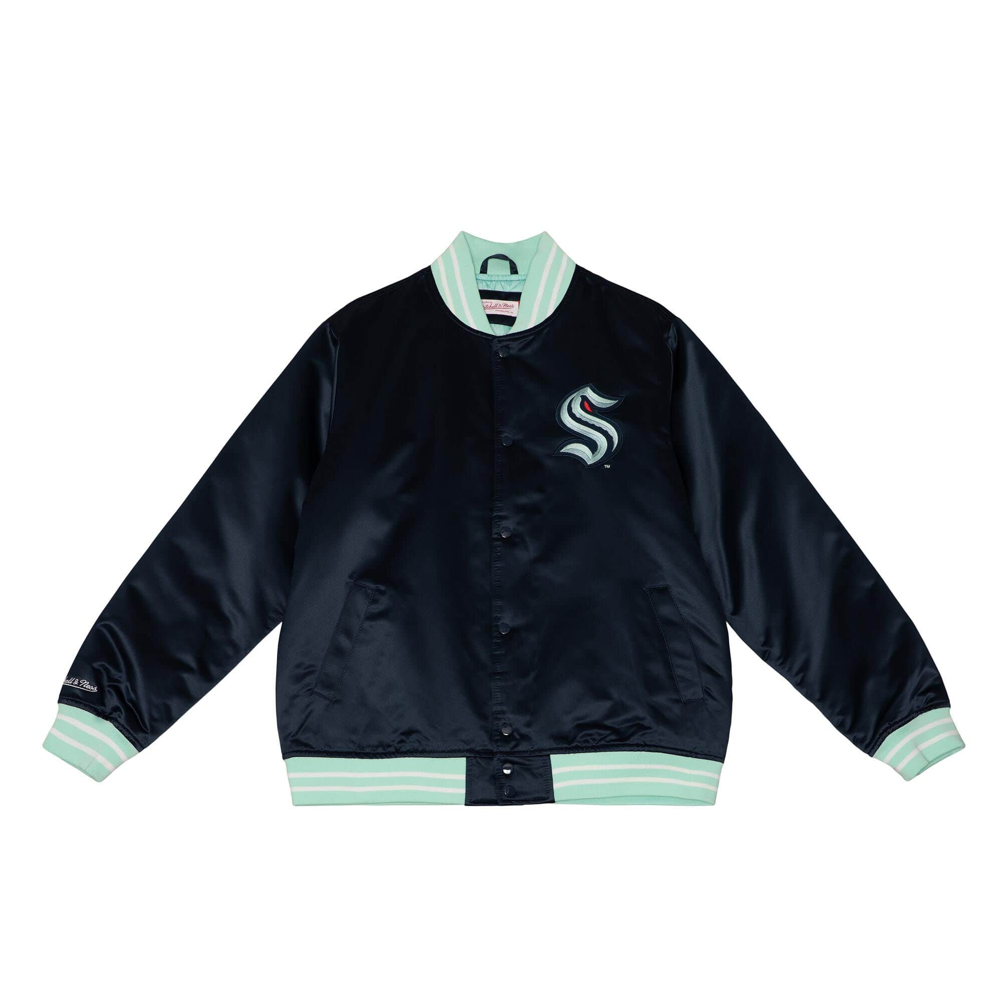 Seattle Kraken Heavyweight Satin Mitchell & Ness NHL Jacke Navy