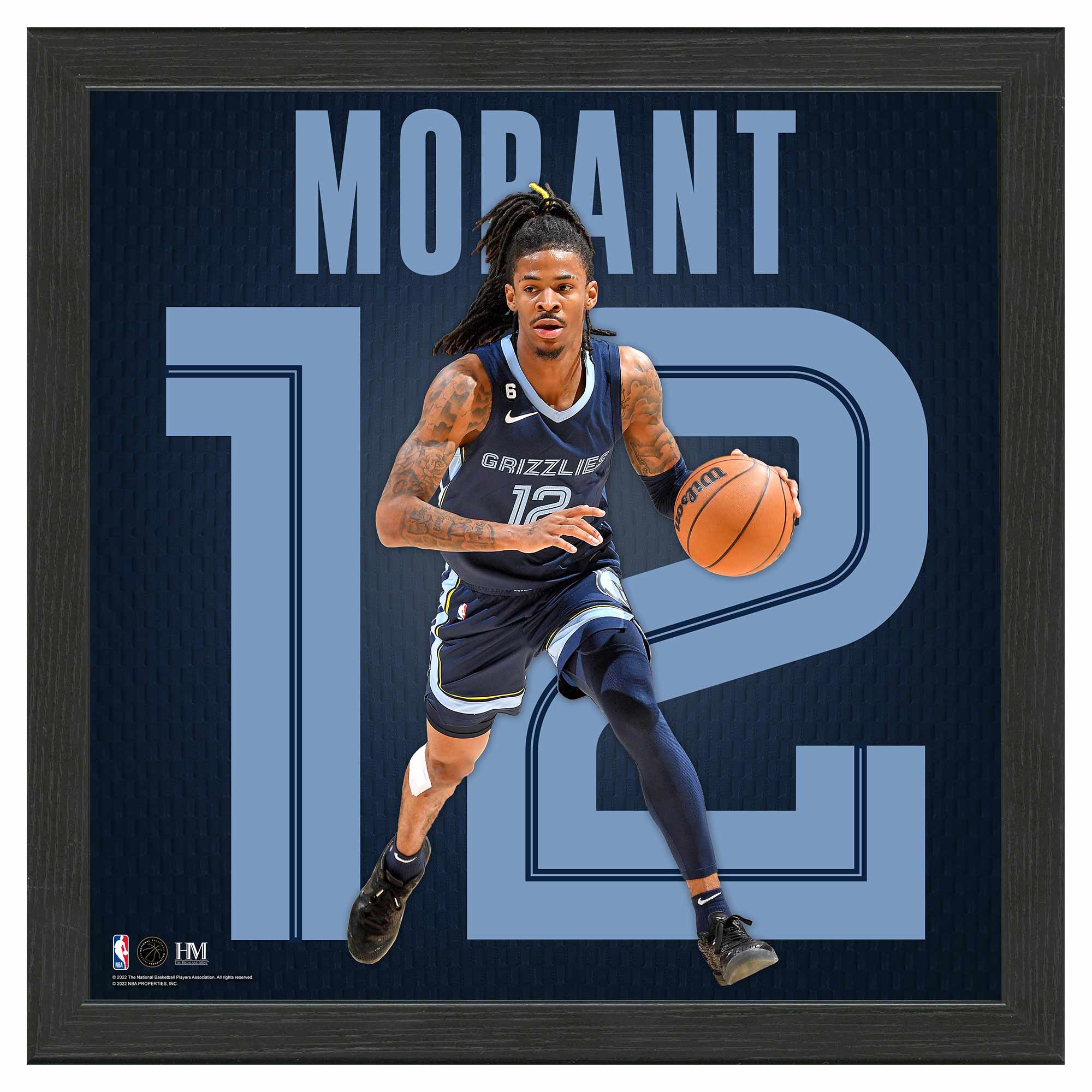Ja Morant #12 Memphis Grizzlies Impact Jersey Gerahmtes NBA Bild