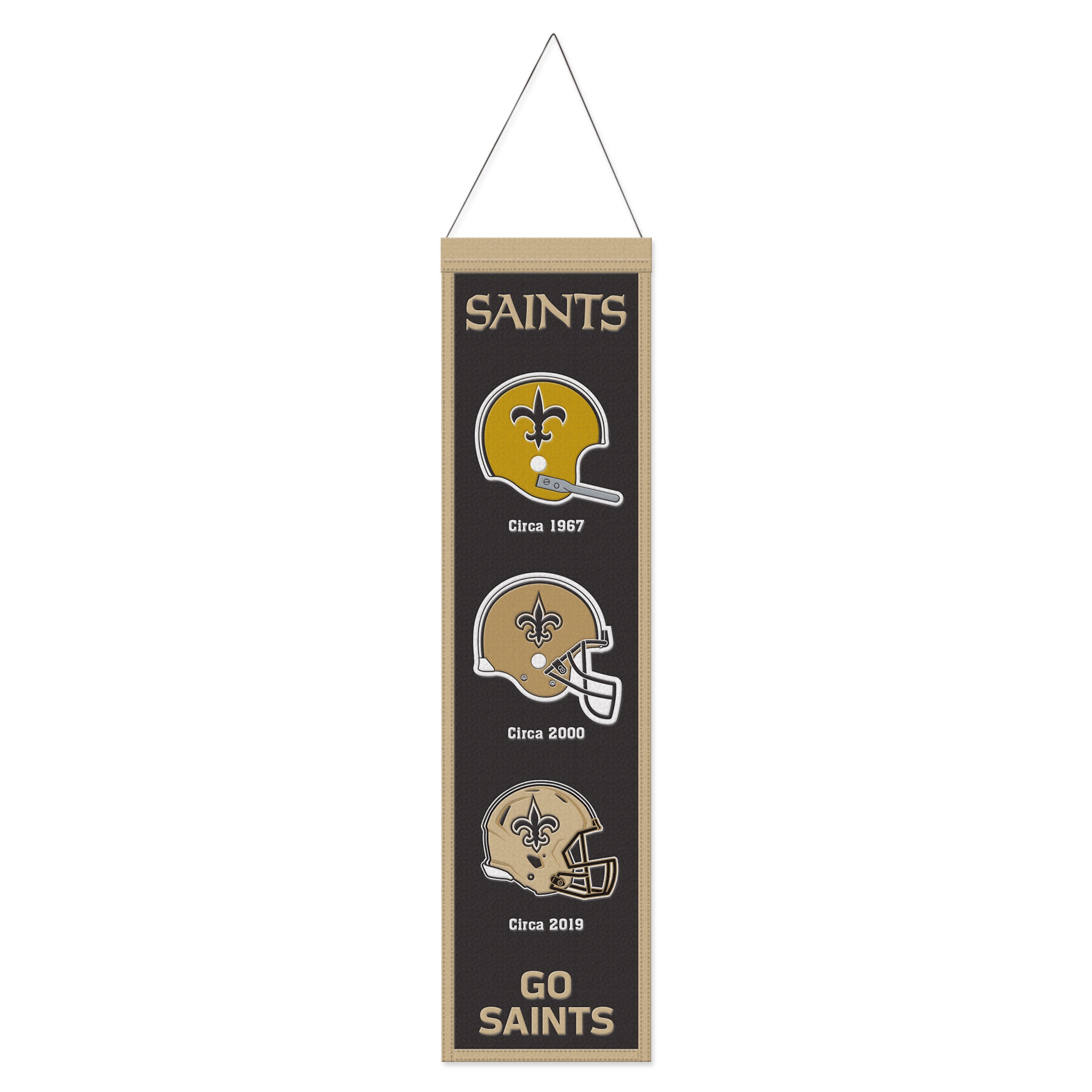 New Orleans Saints Logo Evolution NFL Wool Banner
