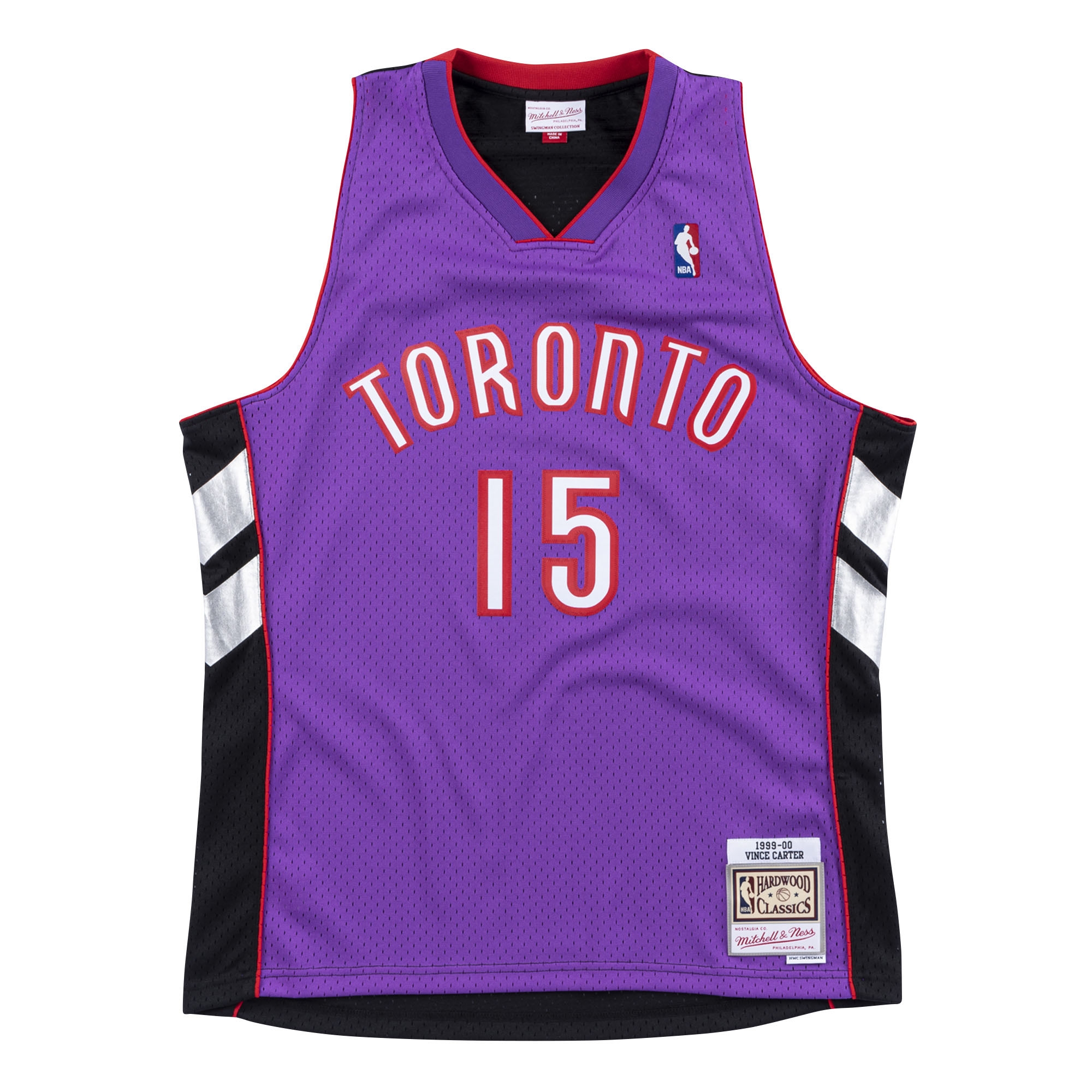 Vince Carter #15 Toronto Raptors 1999-00 Swingman NBA Trikot Lila/Schwarz