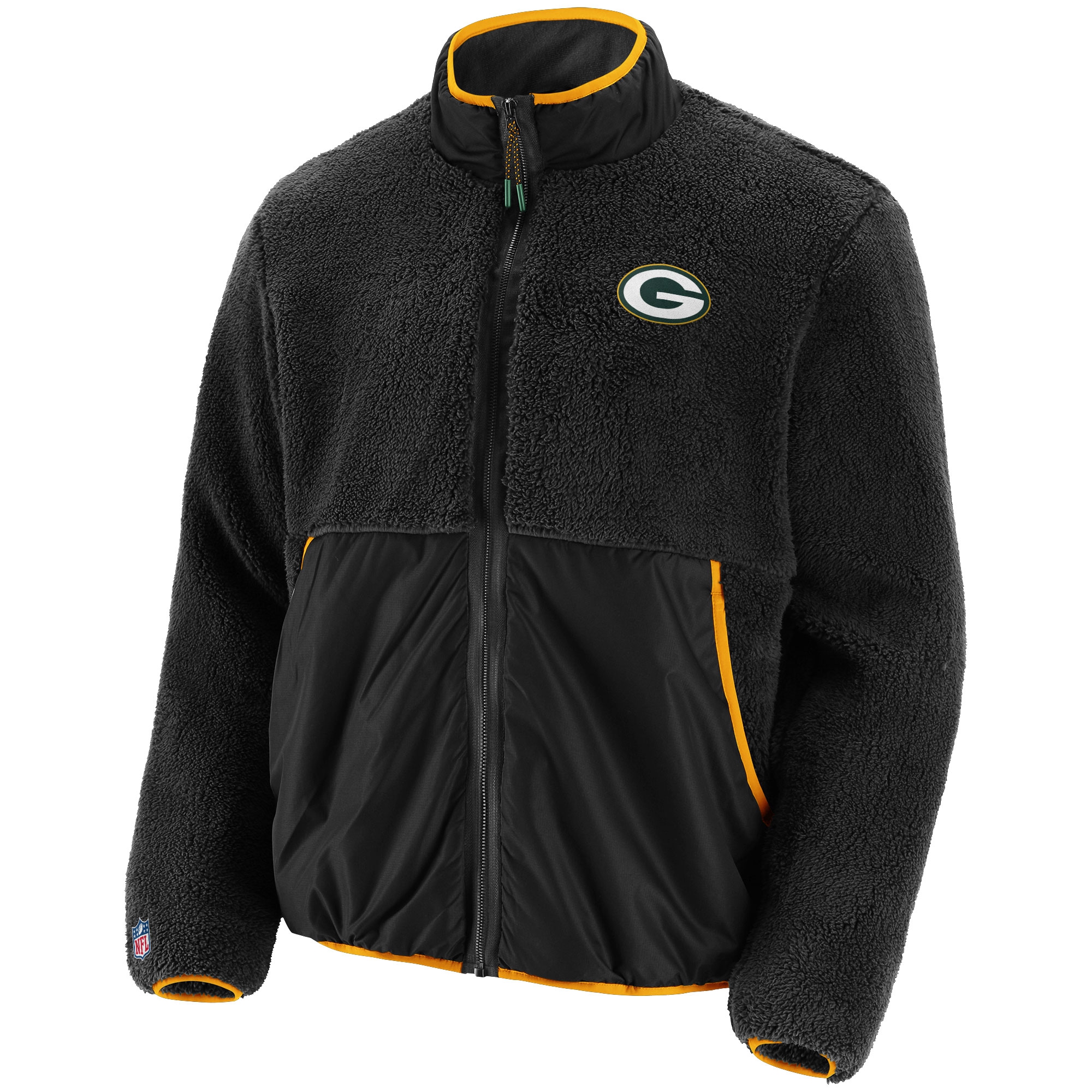Green Bay Packers Sherpa Fleece Fanatics NFL Jacke Dunkelgrau