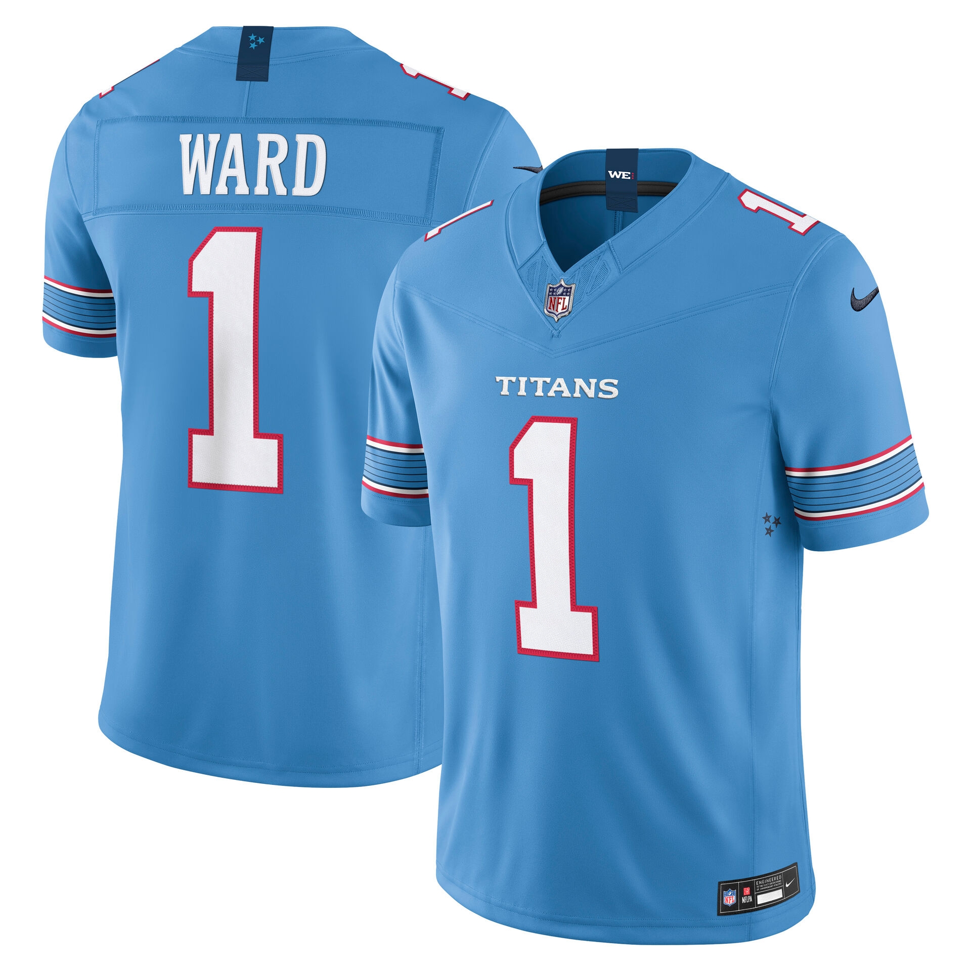 Cam Ward #1 Tennessee Titans 2026 Stitched Limited NFL Trikot Blau