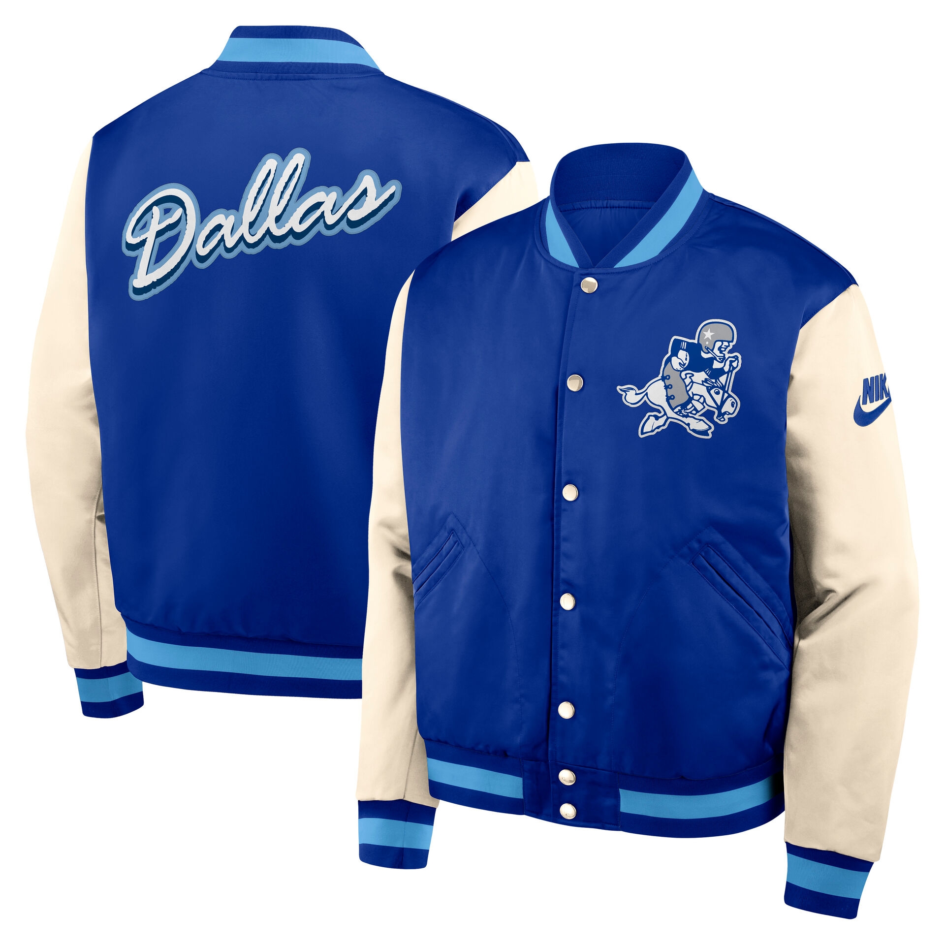 Dallas Cowboys Rewind Legacy Bomber Jacke Blau/Cream