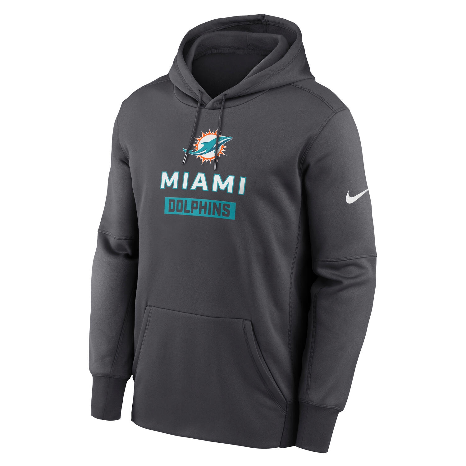 Miami Dolphins Toss Sweep Therma-FIT NFL Hoodie Anthracite