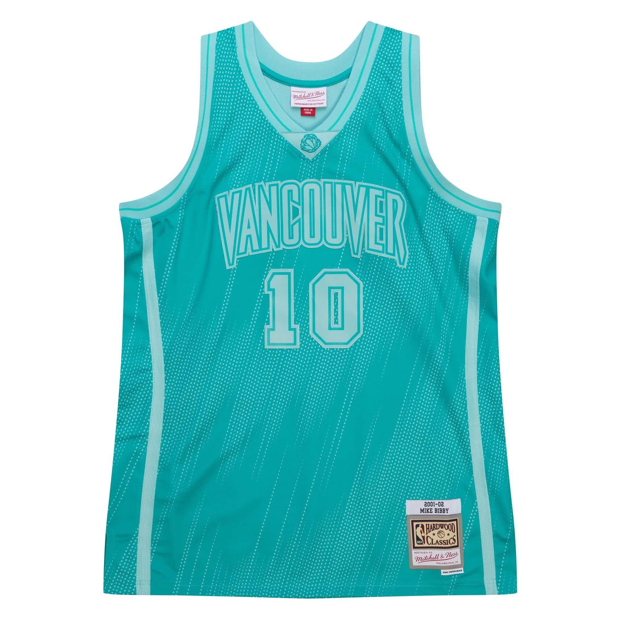 Mike Bibby #10 Vancouver Grizzlies Monochrome Mitchell & Ness Swingman NBA Trikot Türkis