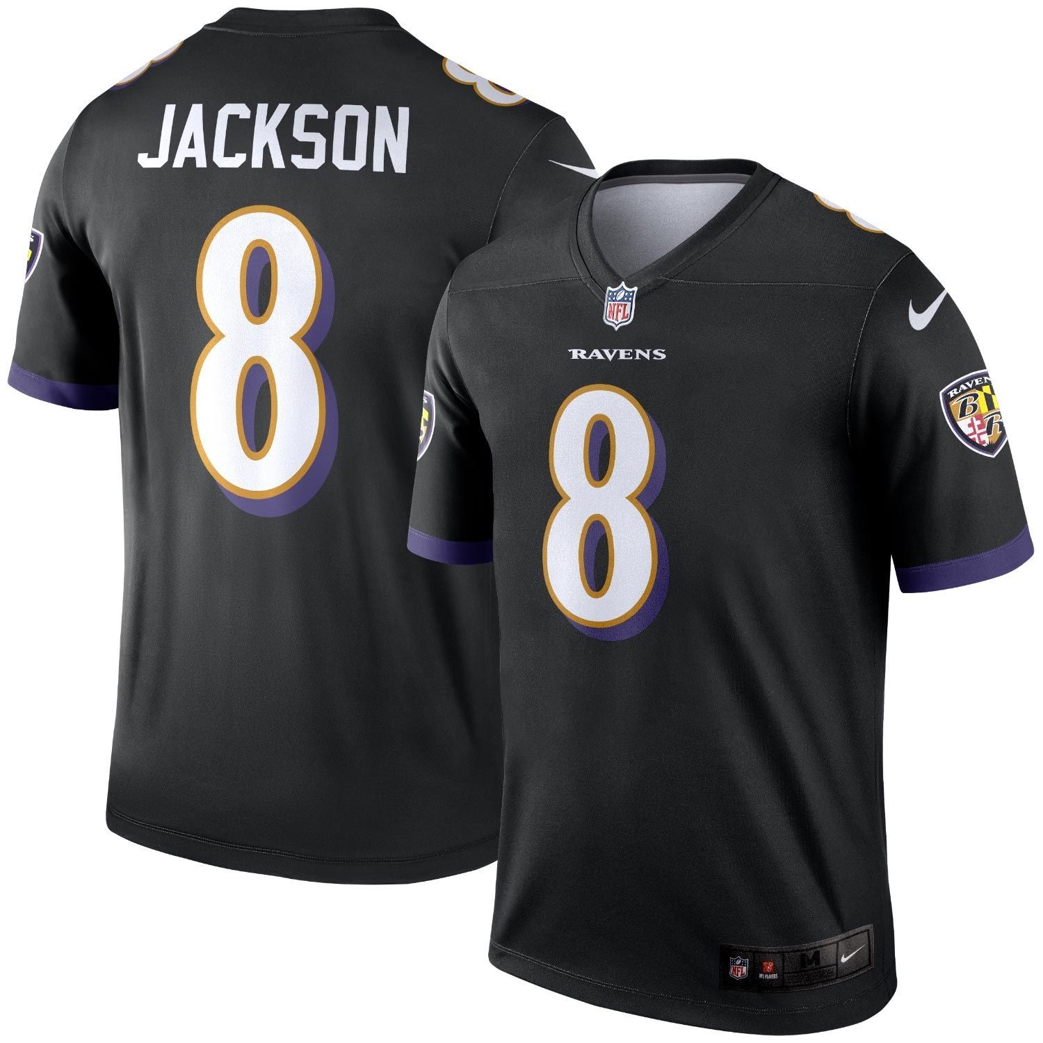 Nike Lamar Jackson #8 Baltimore Ravens LEGEND NFL Football Jersey