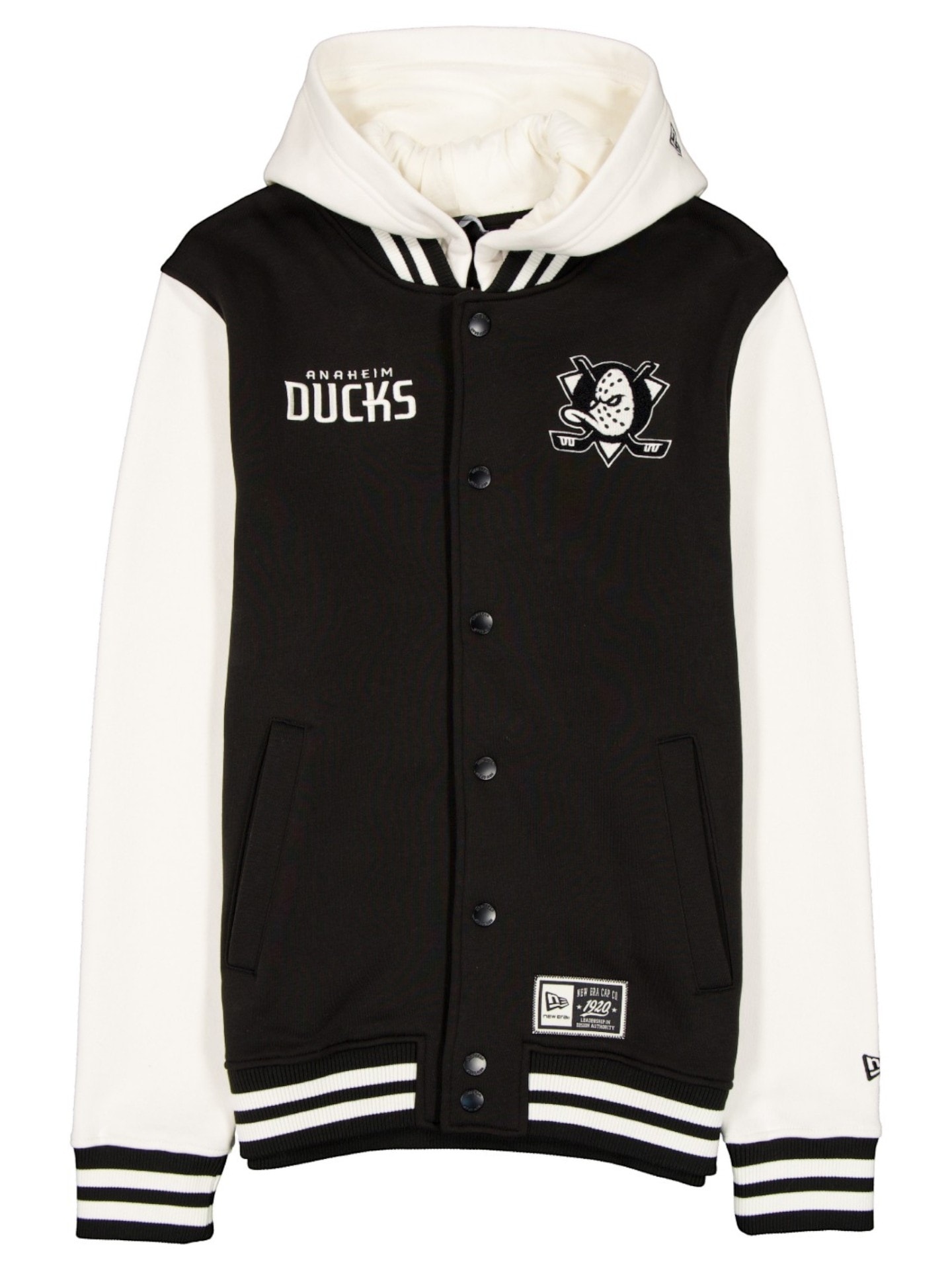 Anaheim Ducks Letterman Hooded NHL Jacke Schwarz