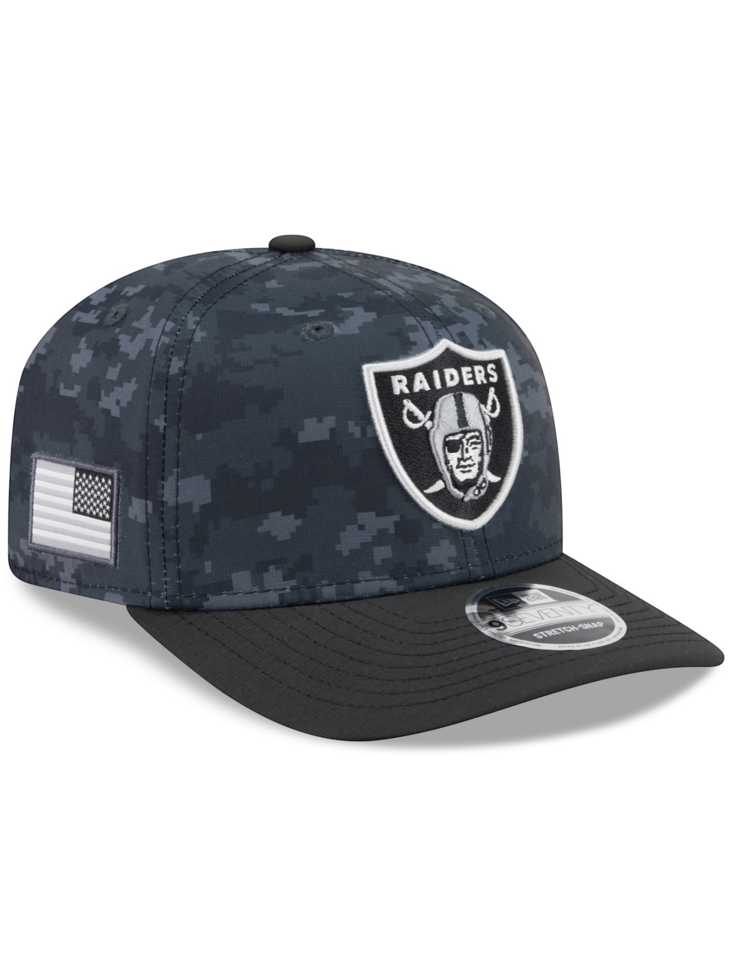 Las Vegas Raiders 2026 NFL Salute to Service 9SEVENTY Stretch-Snap Cap Schwarz