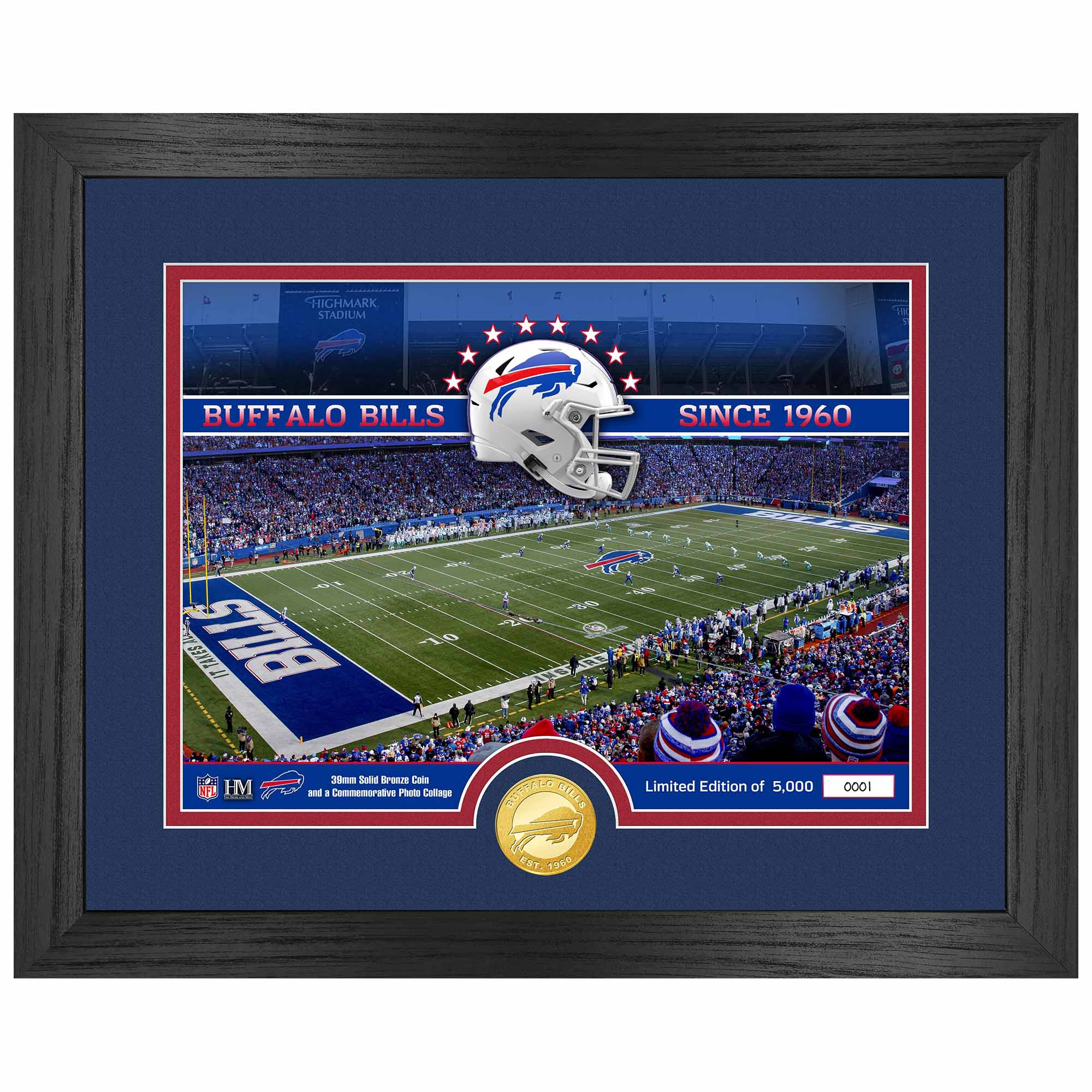 Buffalo Bills Team Stadium Bronze Coin Gerahmtes NFL Bild