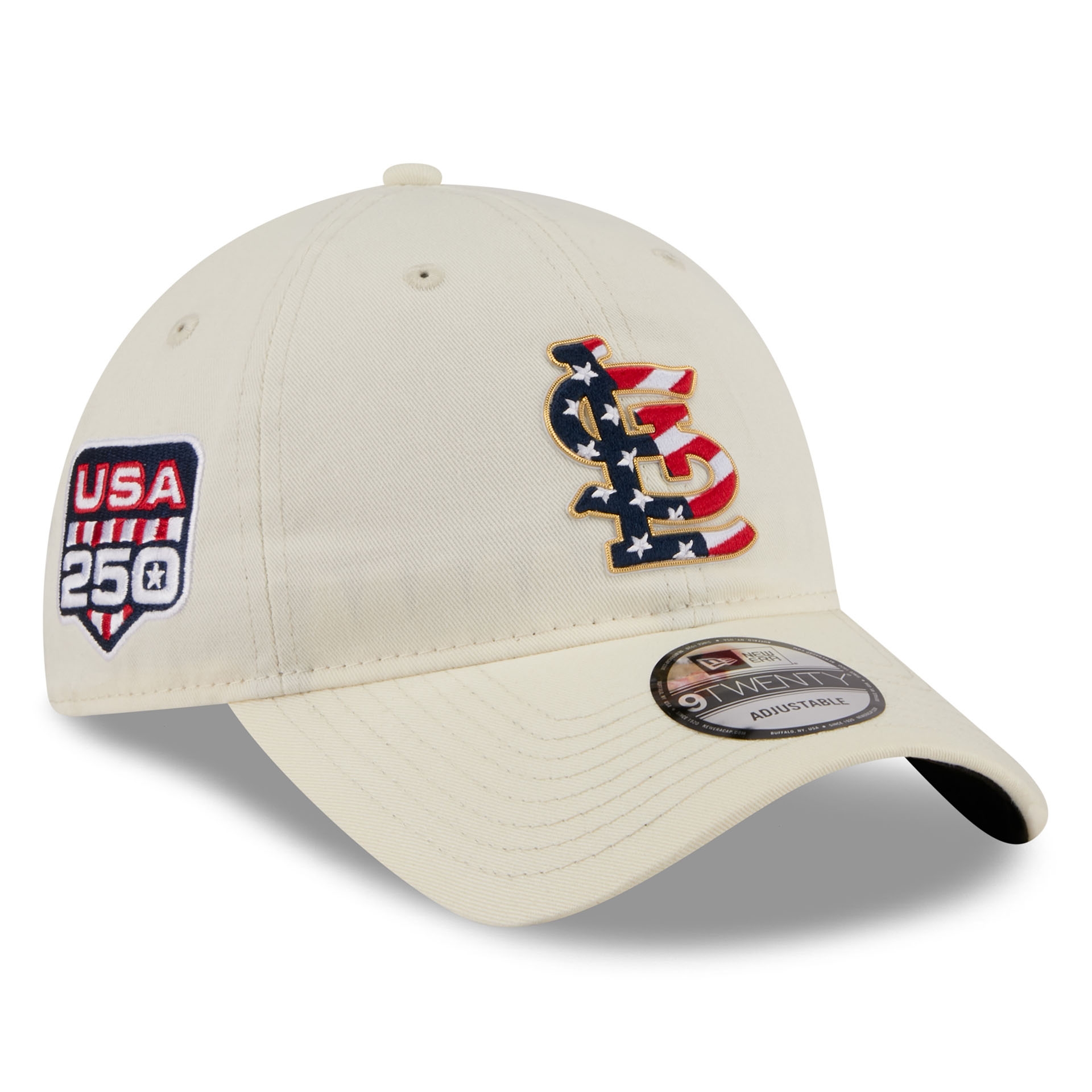 St. Louis Cardinals 4th of July USA 250 9TWENTY Adjustable Cap Cream