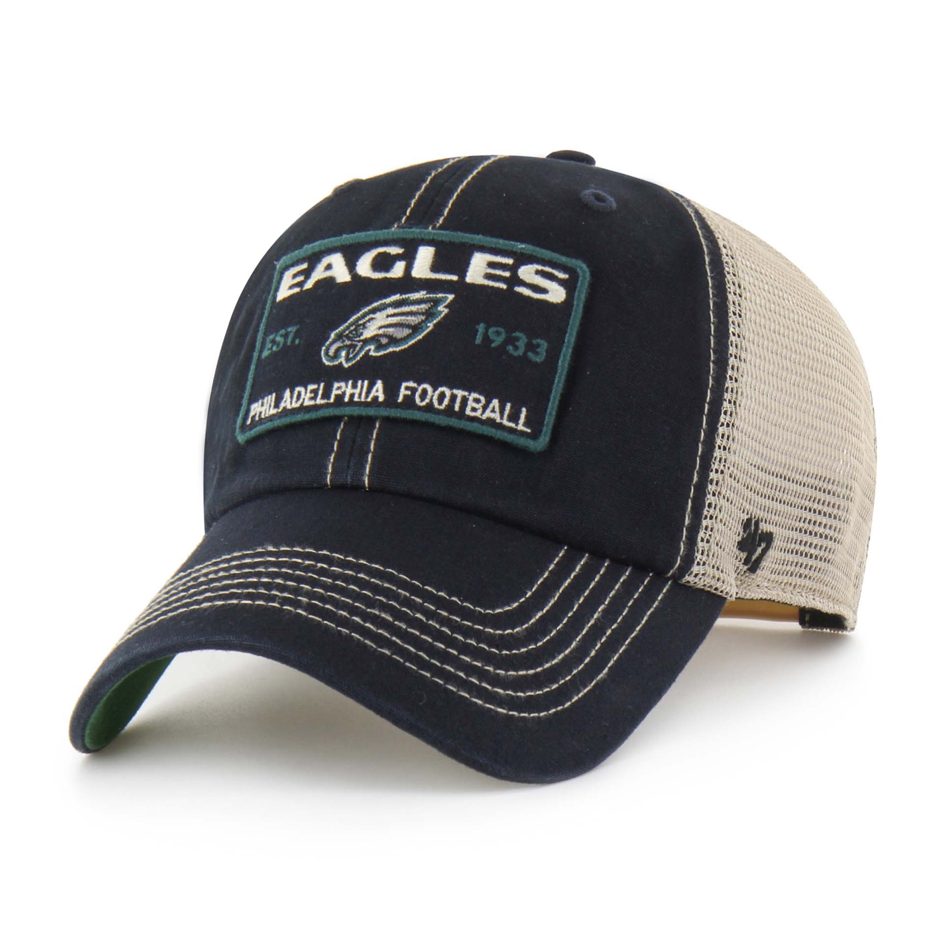 Philadelphia Eagles Vintage Wabash '47 Clean Up Trucker NFL Cap Schwarz