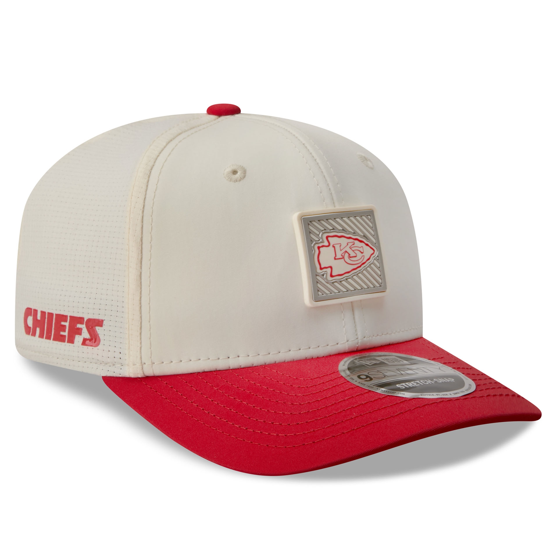 Kansas City Chiefs 2026 NFL Training Camp 9SEVENTY Stretch-Snap Cap Cream/Red