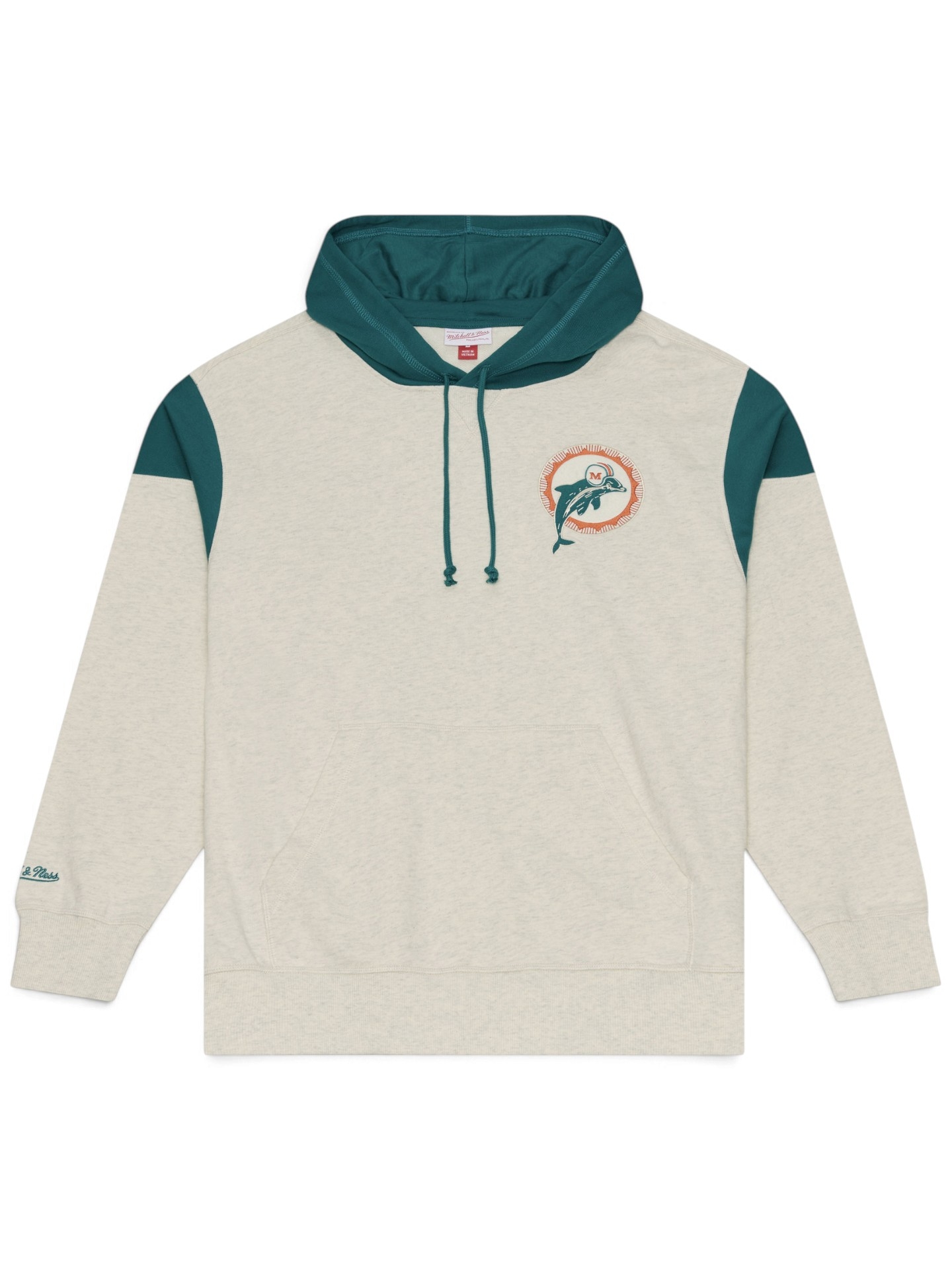 Miami Dolphins Retro Roots French Terry NFL Hoodie Cream