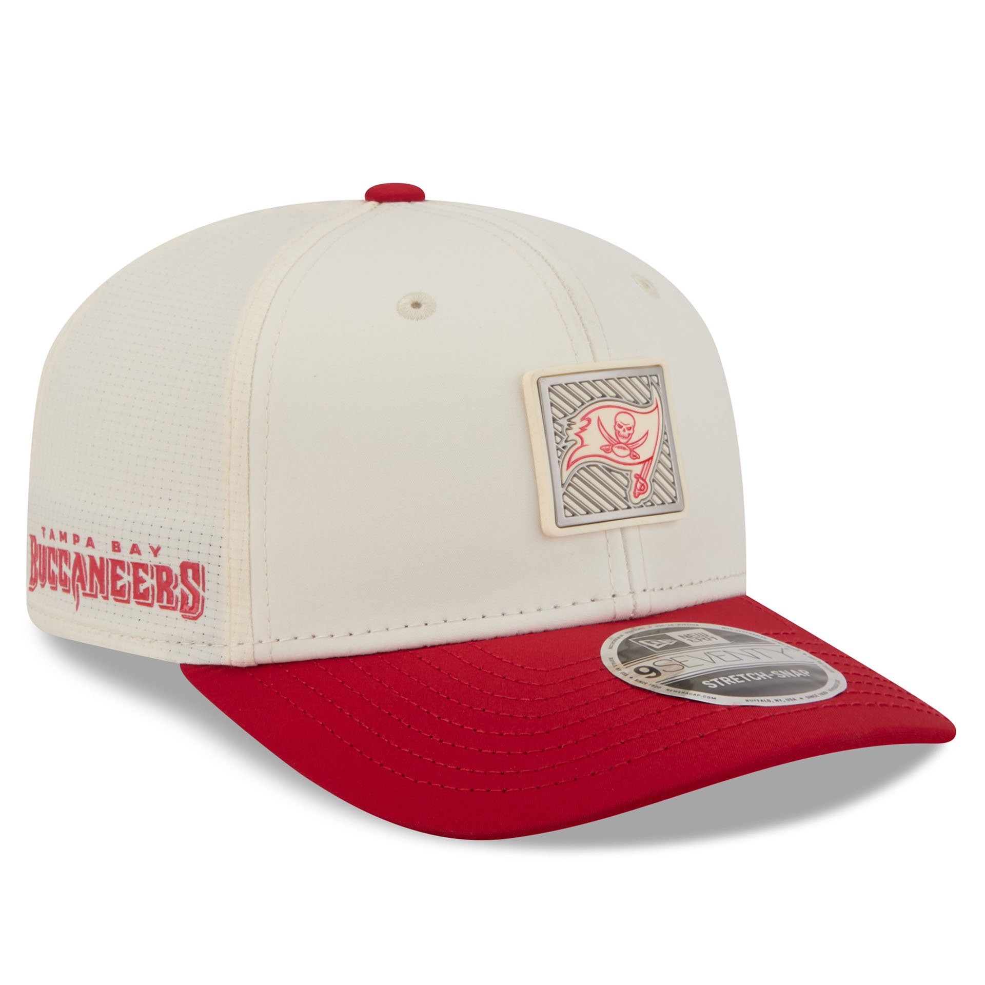 Tampa Bay Buccaneers 2026 NFL Training Camp 9SEVENTY Stretch-Snap Cap Cream/Red