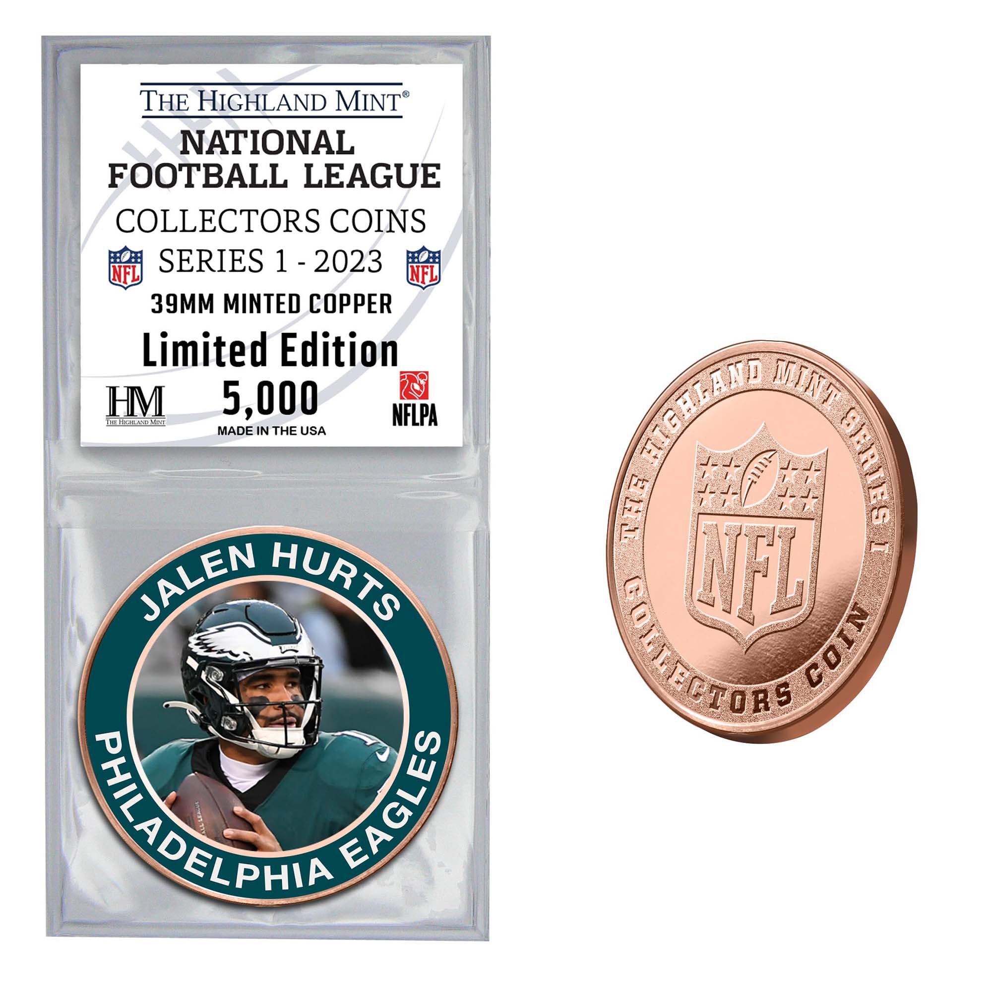NFL Collectors Coins Series 1 Jalen Hurts Philadelphia Eagles Gedenkmünze