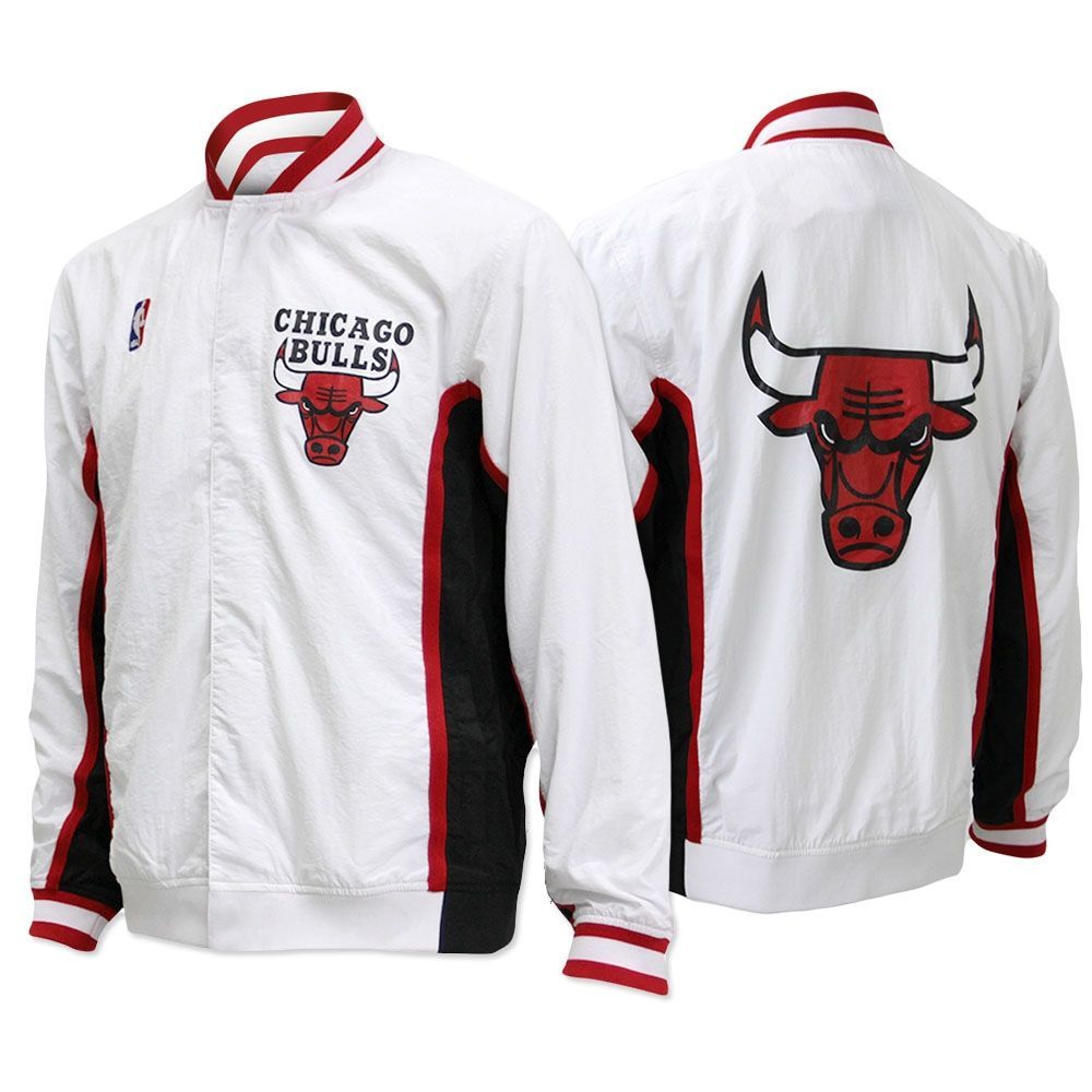 Chicago Bulls 1992-1993 Mitchell & Ness Authentic Warm Up NBA Jacke Weiß