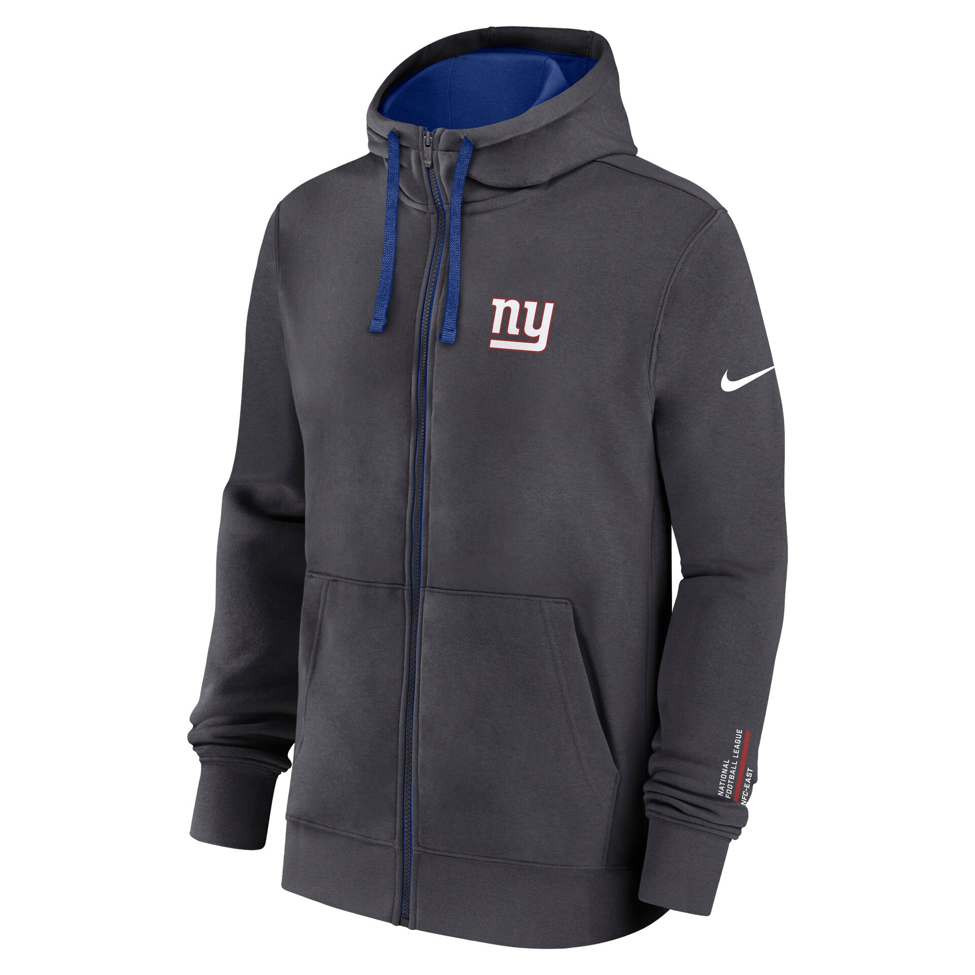 New York Giants Playbook NFL Full-Zip Fleece Hoodie Anthrazit