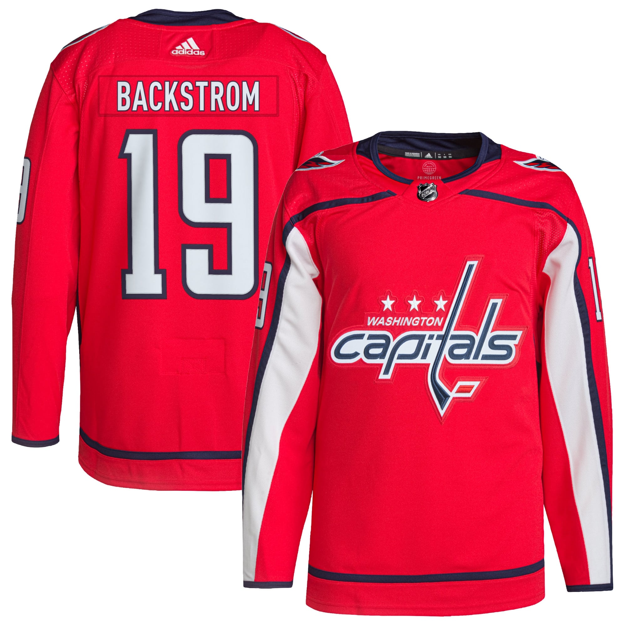 Nicklas Backstrom #19 Washington Capitals adidas Authentic Primegreen NHL Trikot Home Rot