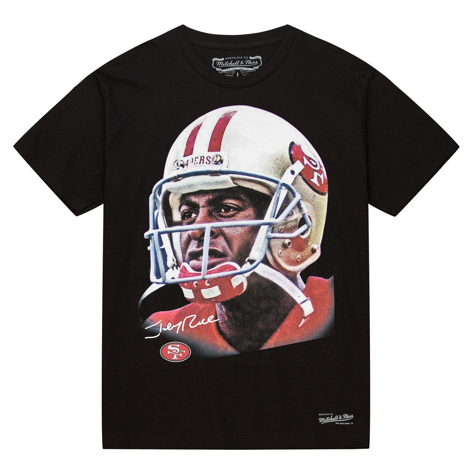 Jerry Rice Mitchell & Ness Real Big Face NFL Tee Black