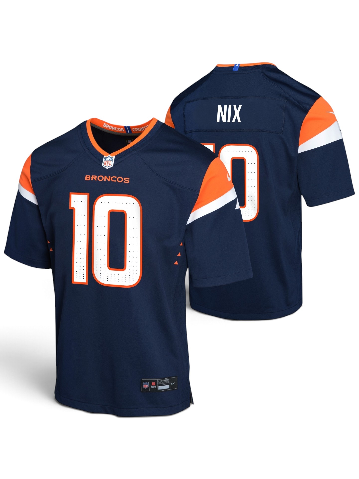 Bo Nix #10 Denver Broncos Game NFL Trikot Navy (YOUTH)