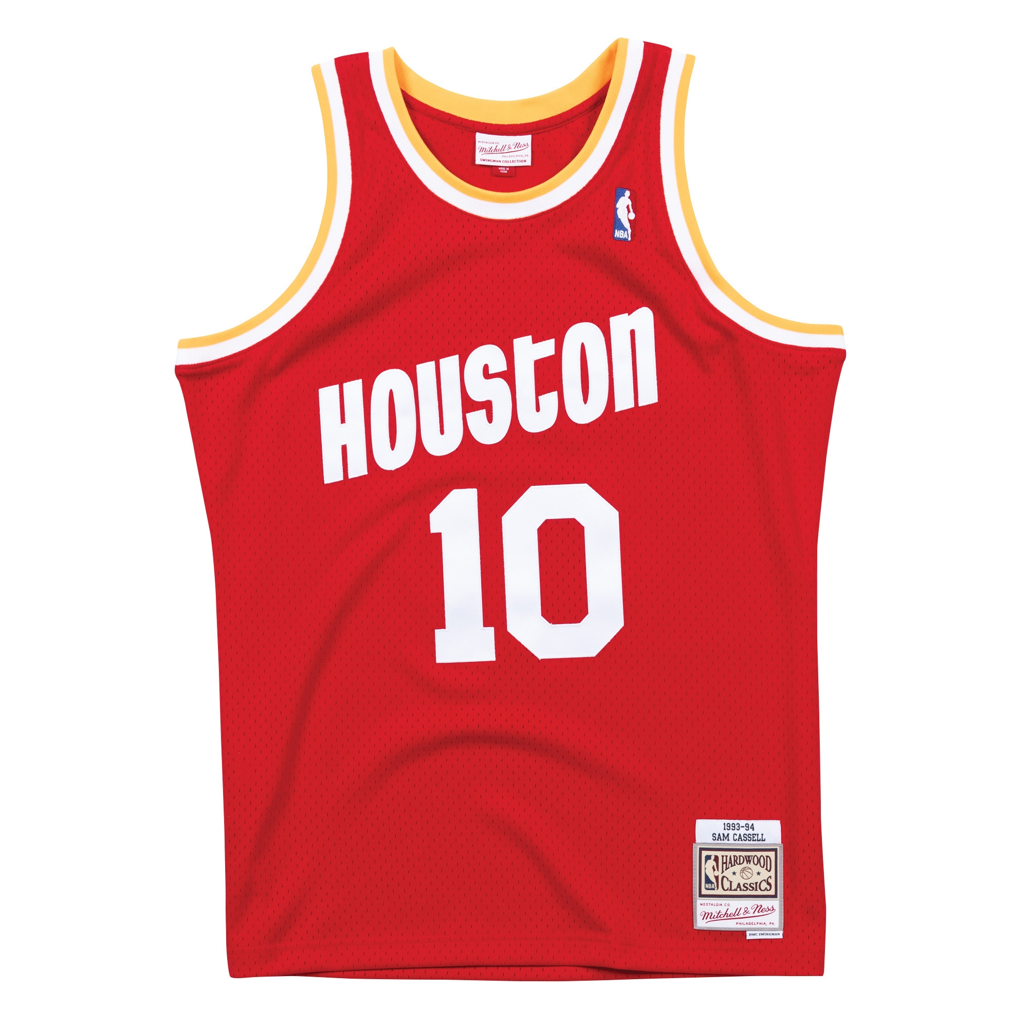 Sam Cassell #10 Houston Rockets 1993-94 Swingman NBA Trikot Rot