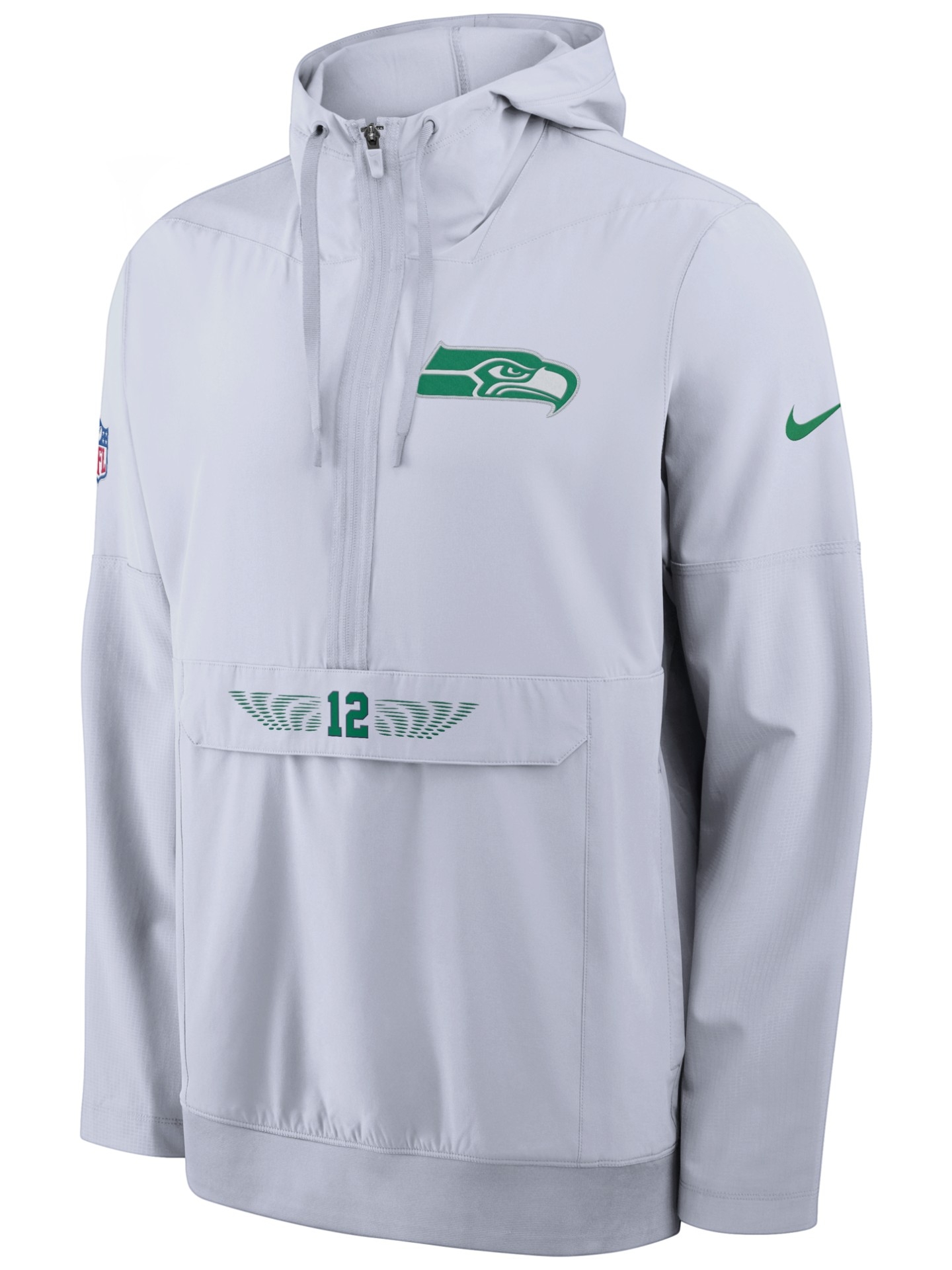 Seattle Seahawks 2026 NFL Rivalries Sideline Half-Zip Anorak Jacke Grau